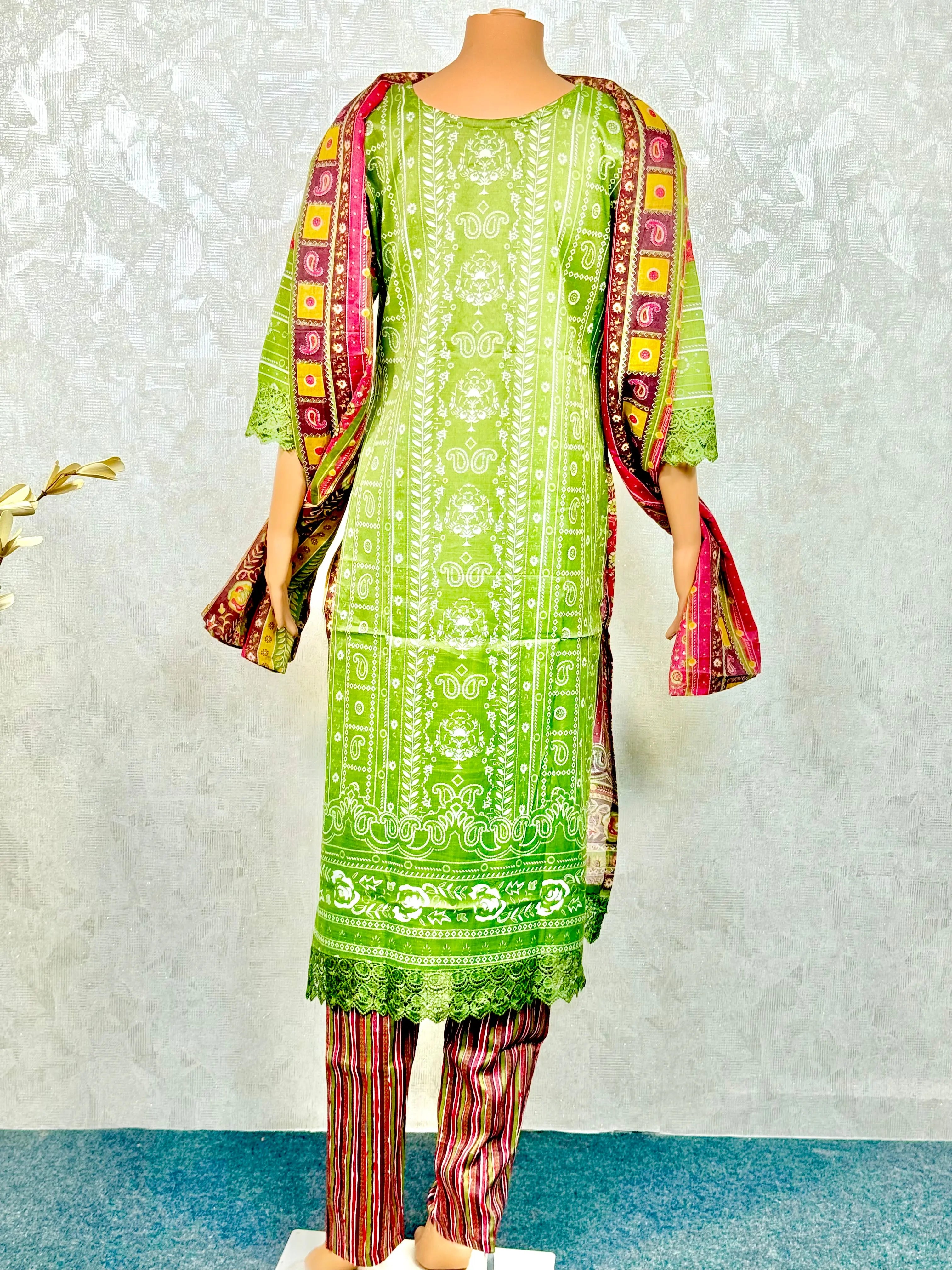Floral Green Cotton Suit RAADVI