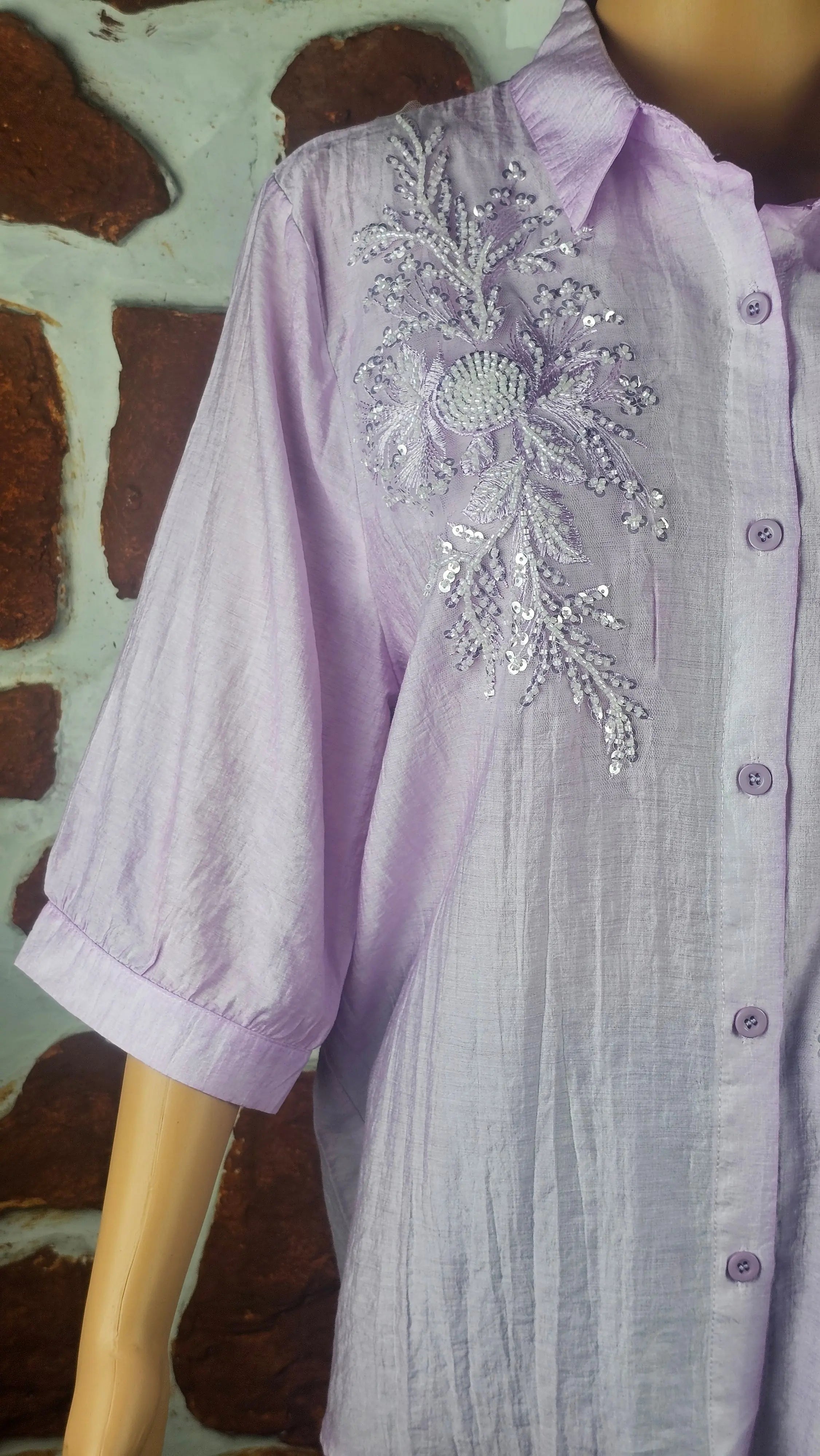 Pastel Lavender Muslin Top RAADVI