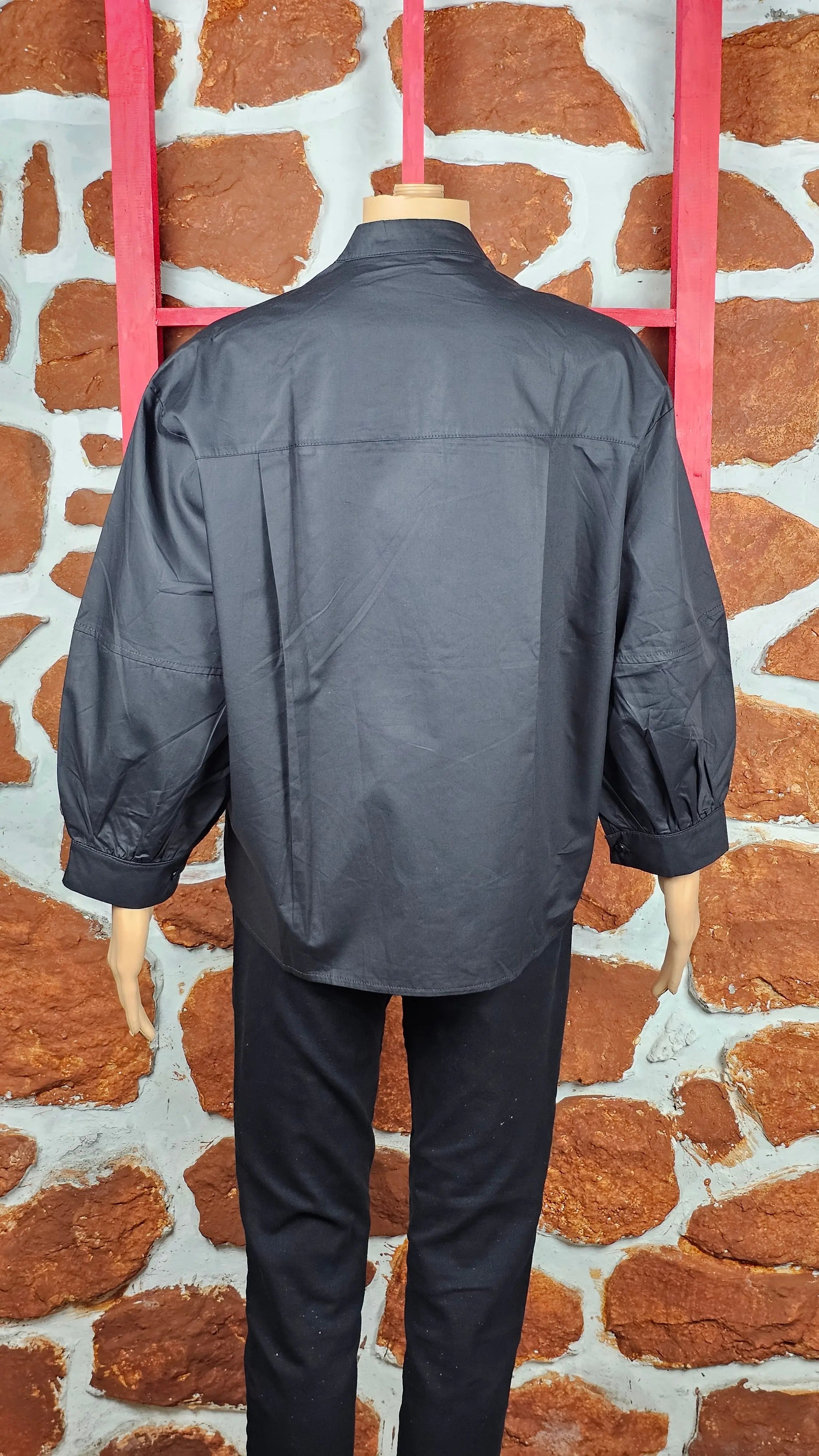 Black Collared Embroidered Shirt RAADVI