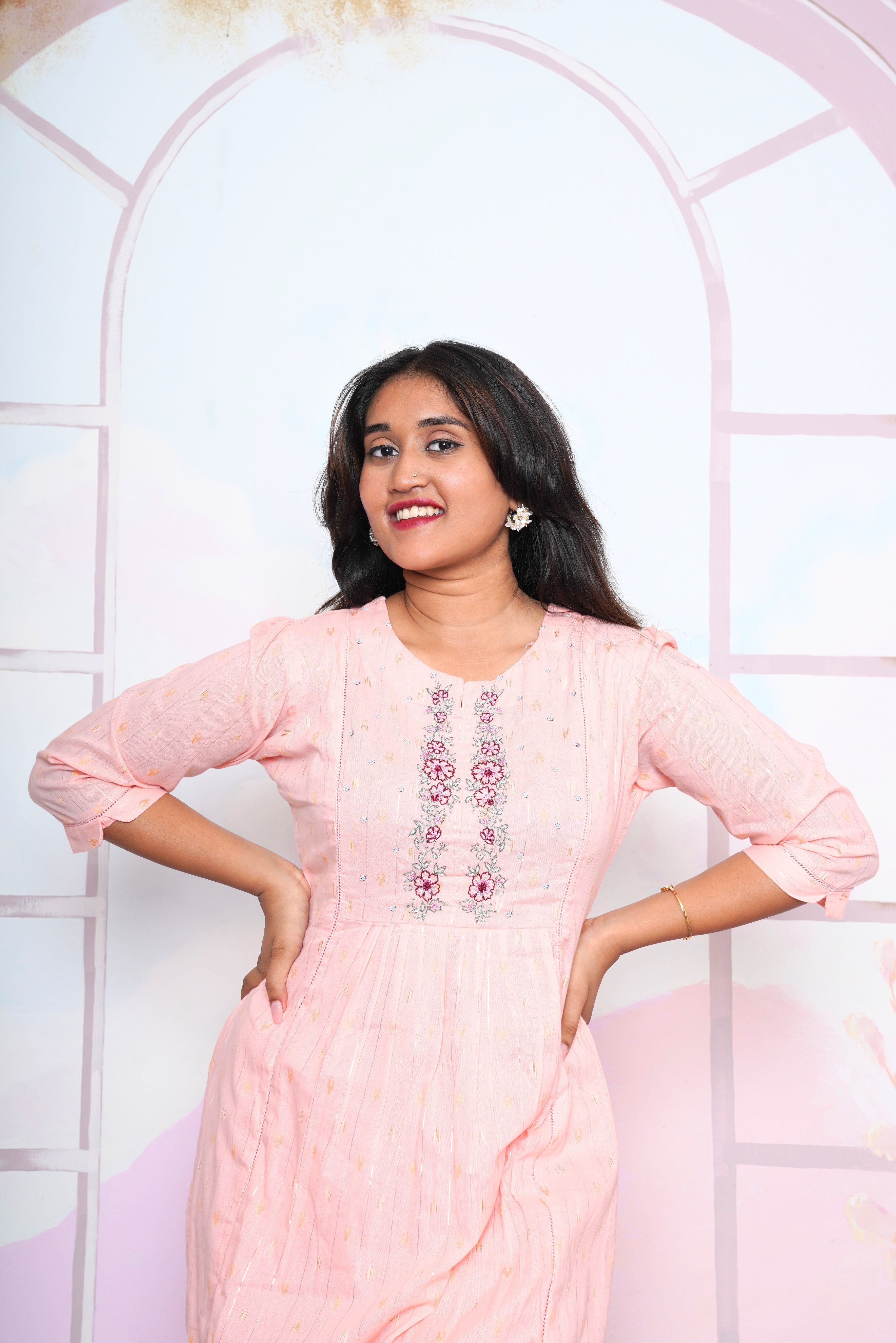 Peach Premium Mul Cotton Suit Set RAADVI