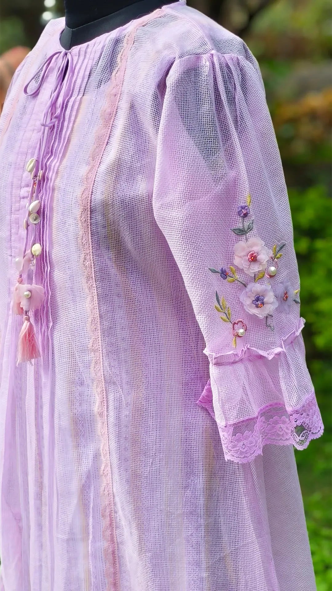 Purple Kota Doria Lacy Dress RAADVI