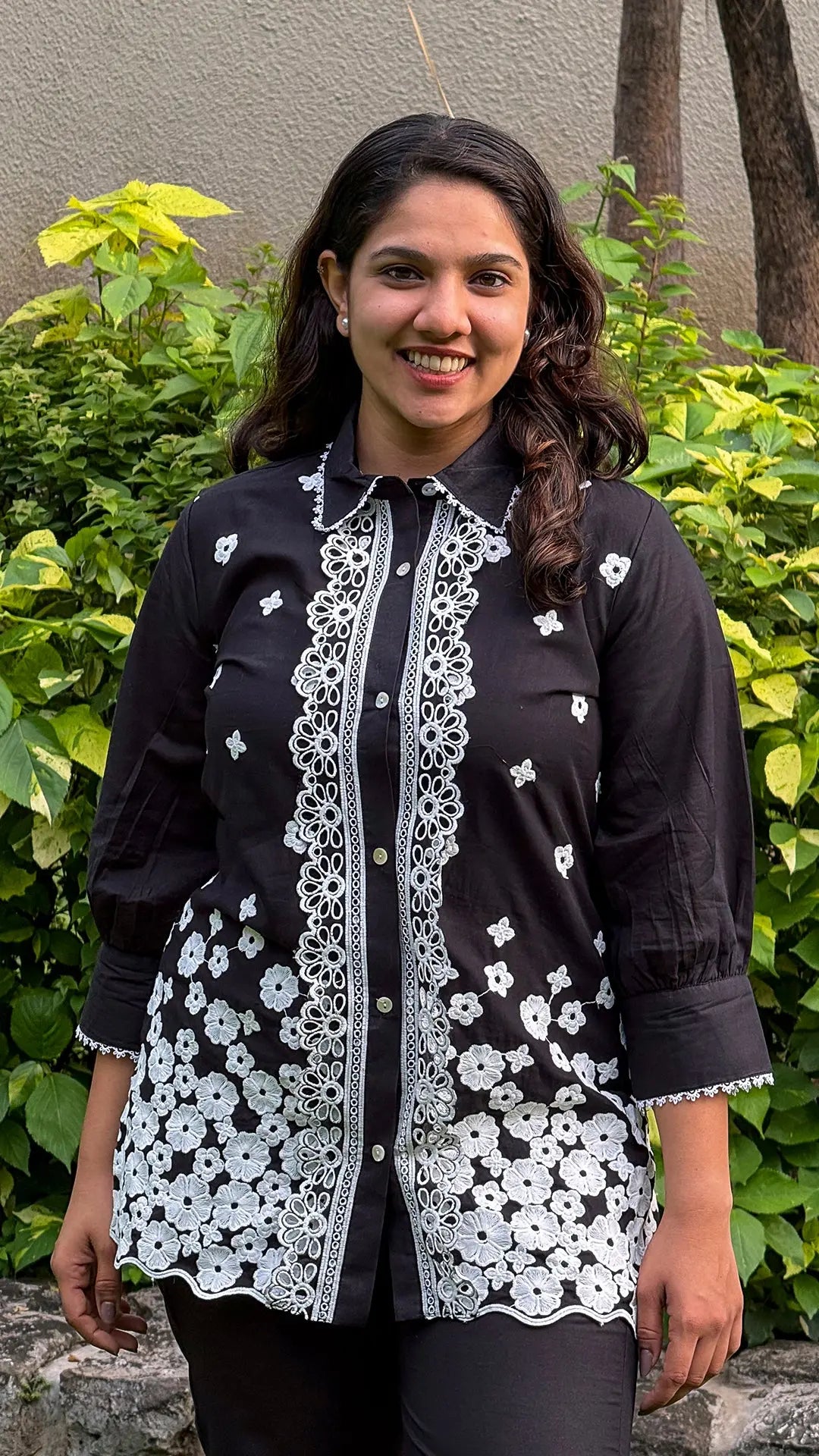 Embroidered Black Cotton Co-Ord Set RAADVI