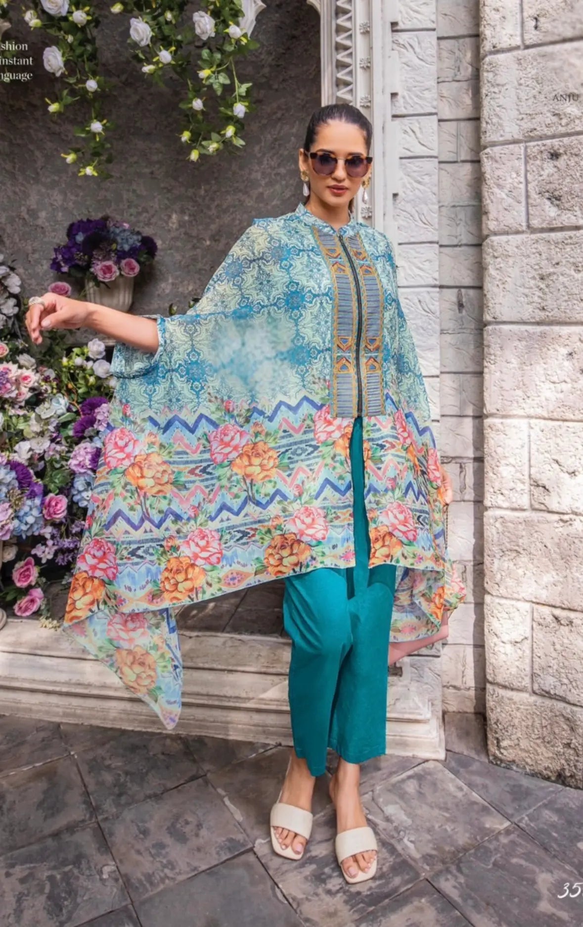Luxury Pure Georgette Cape Co-ord Set RAADVI