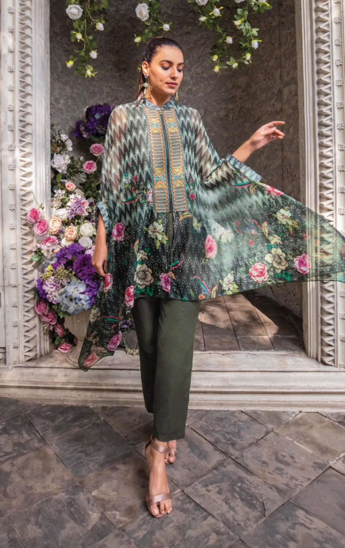 Luxury Pure Georgette Cape Co-ord Set RAADVI