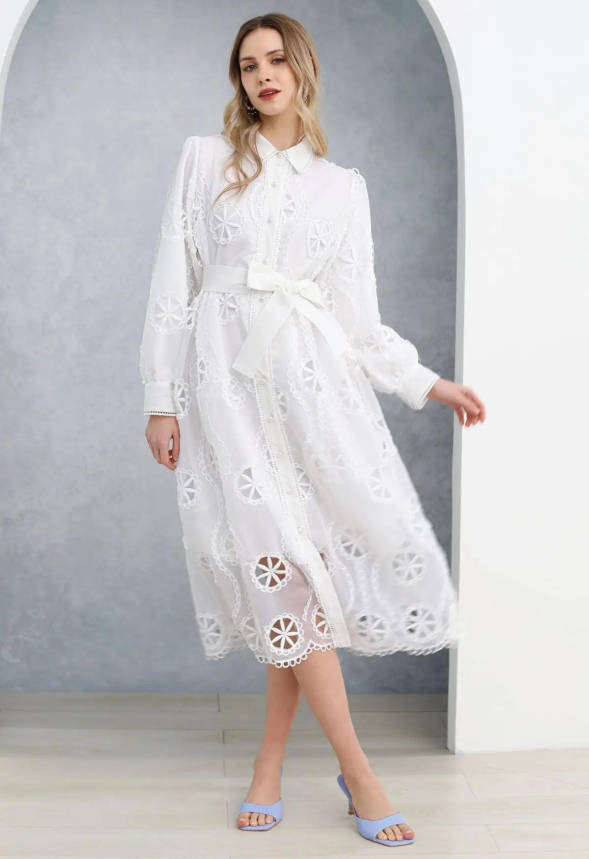 White Cutwork Embroidey dress RAADVI