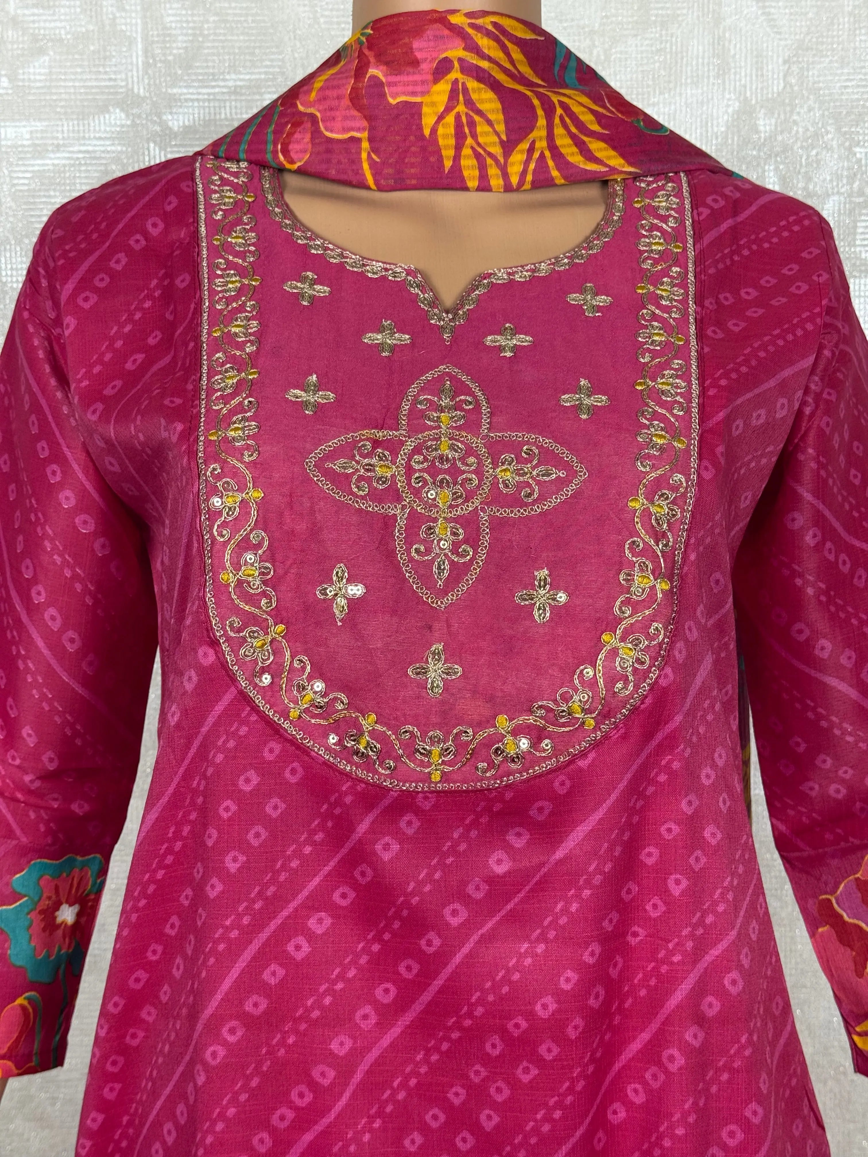Floral Pink Cotton Suit RAADVI