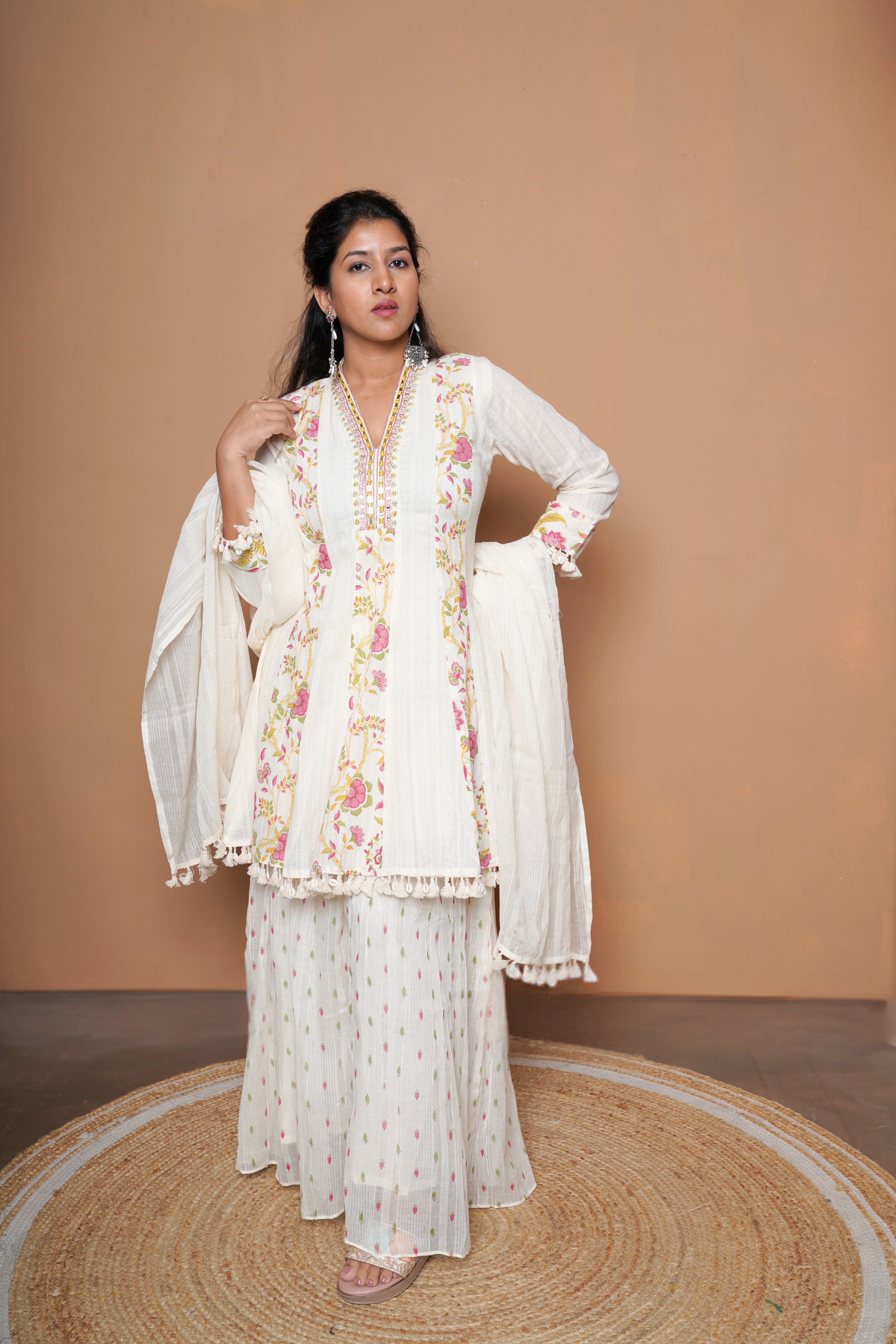 White Blossom Palazzo Set RAADVI