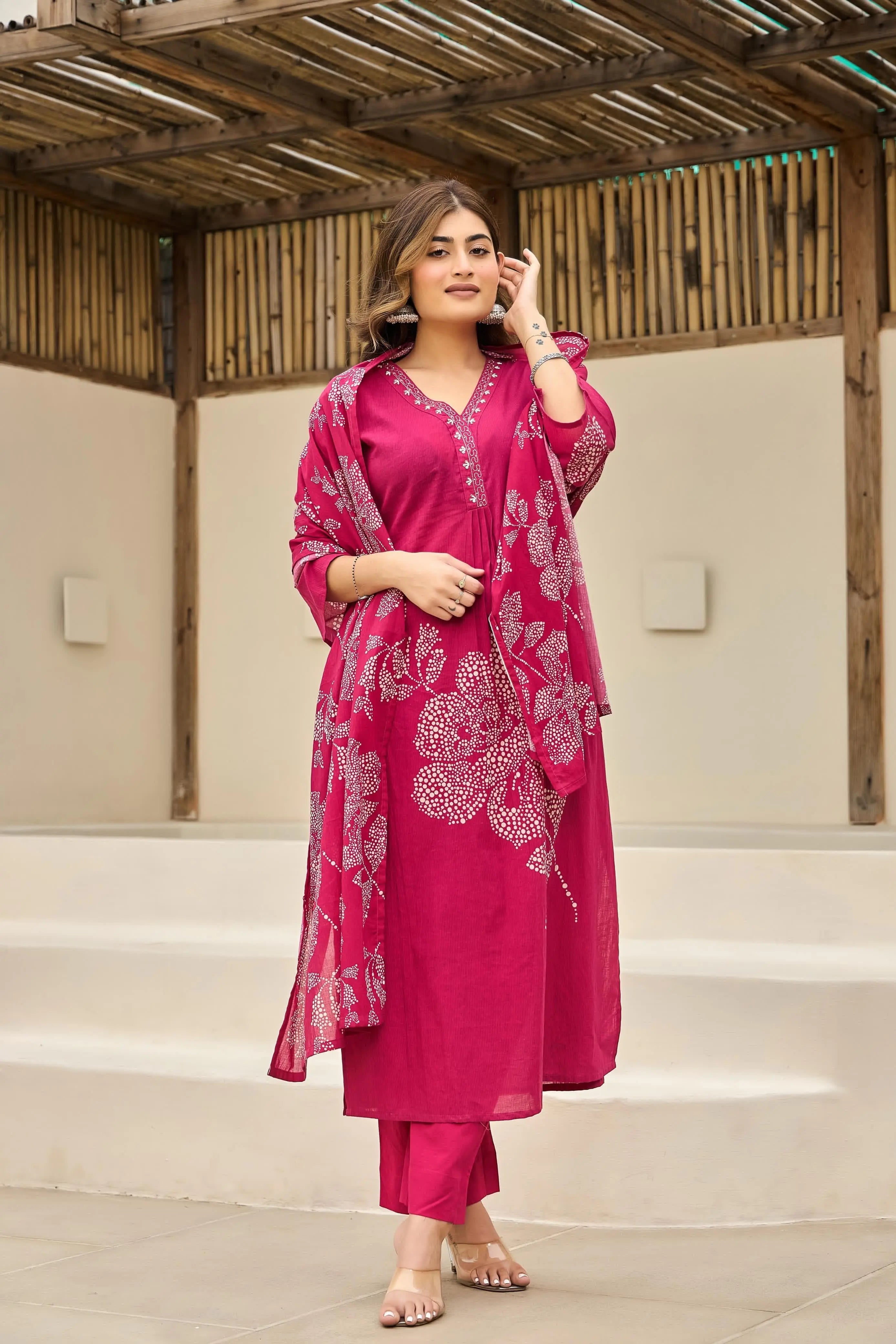 Digital Print Pink Cotton Suit RAADVI
