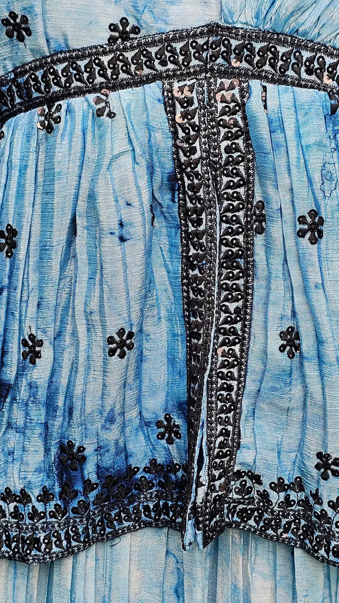 Embroidered Blue Pure Georgette Dress RAADVI
