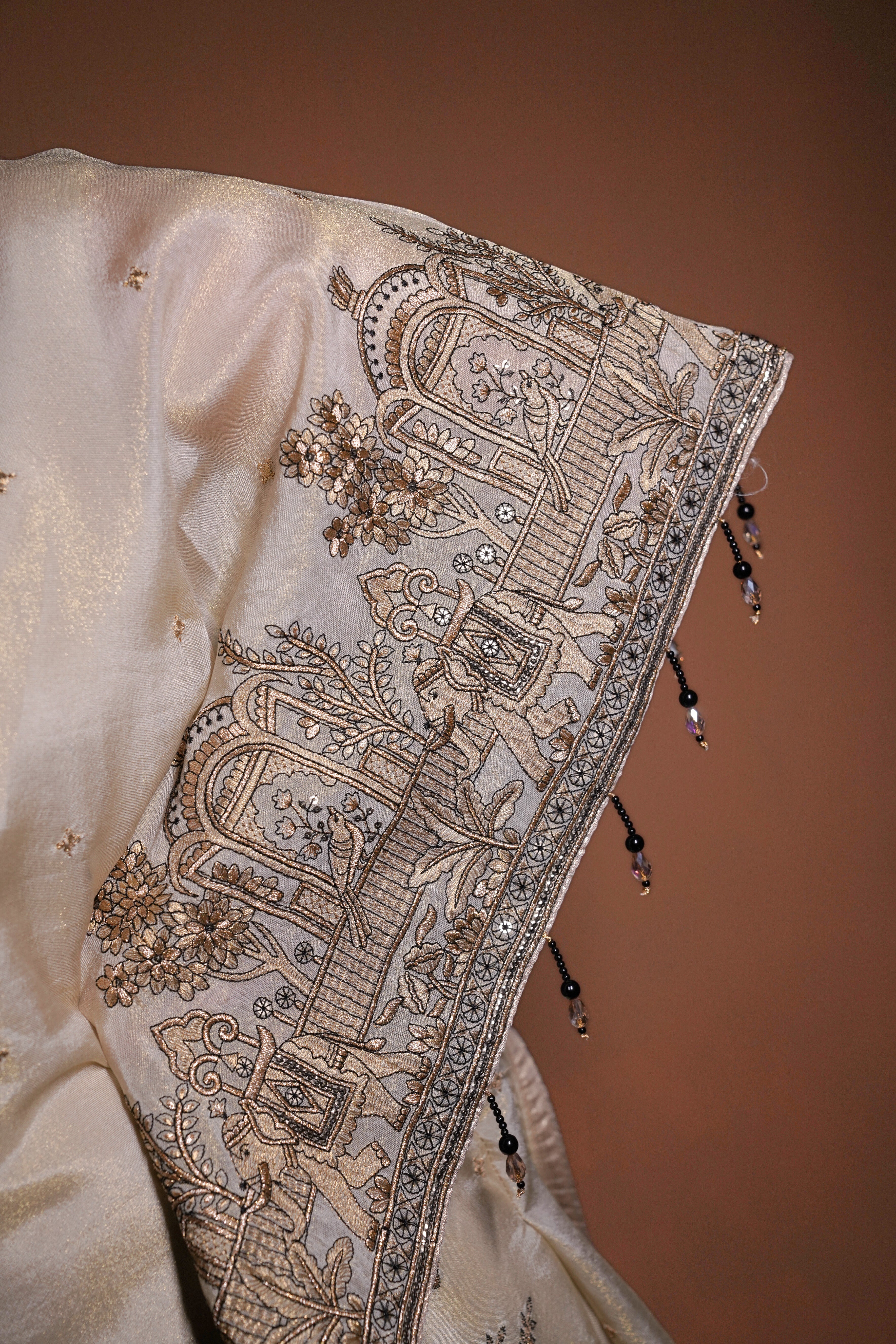 Premium Silk Cream Kaftan Suit RAADVI