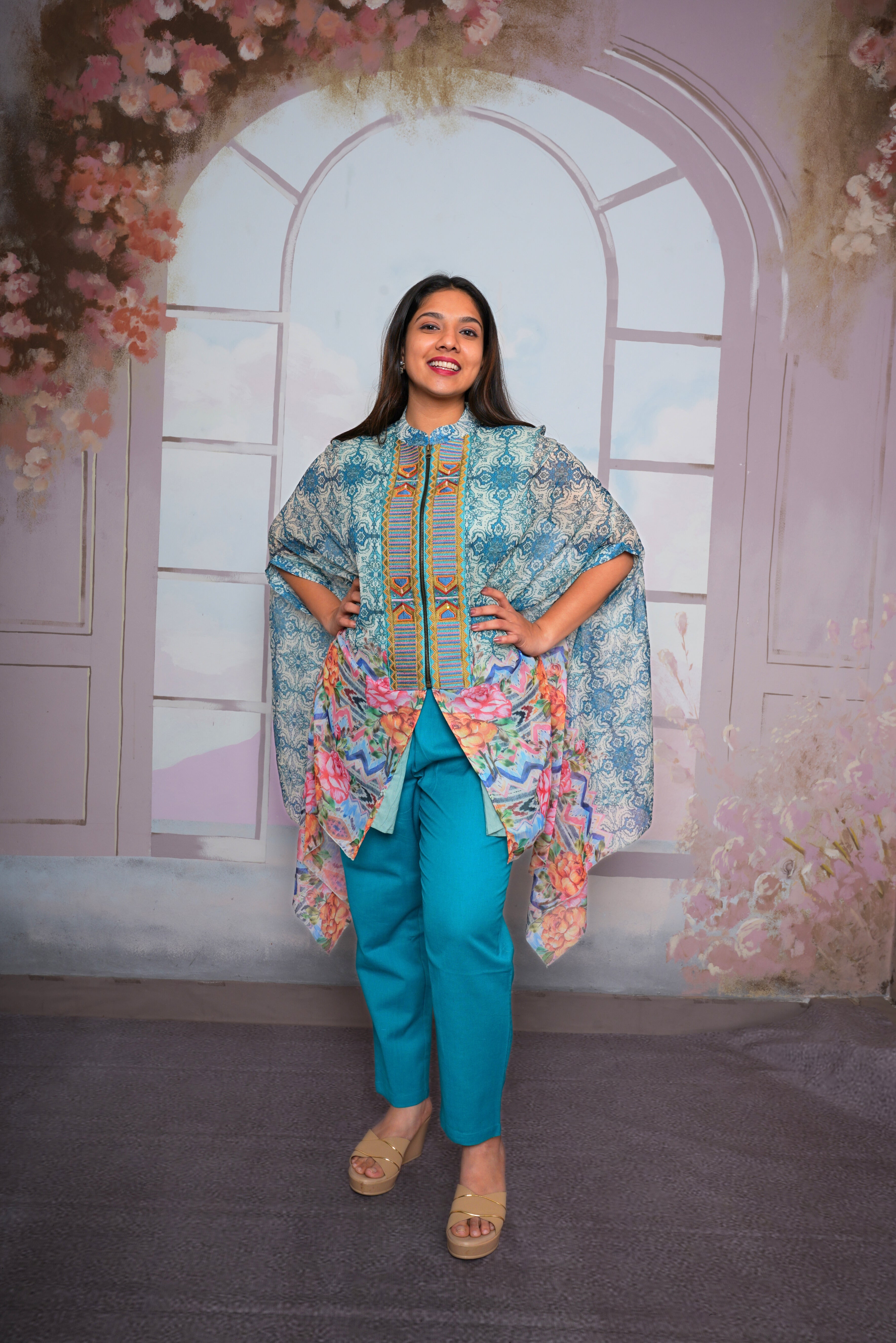Luxury Pure Georgette Cape Co-ord Set RAADVI