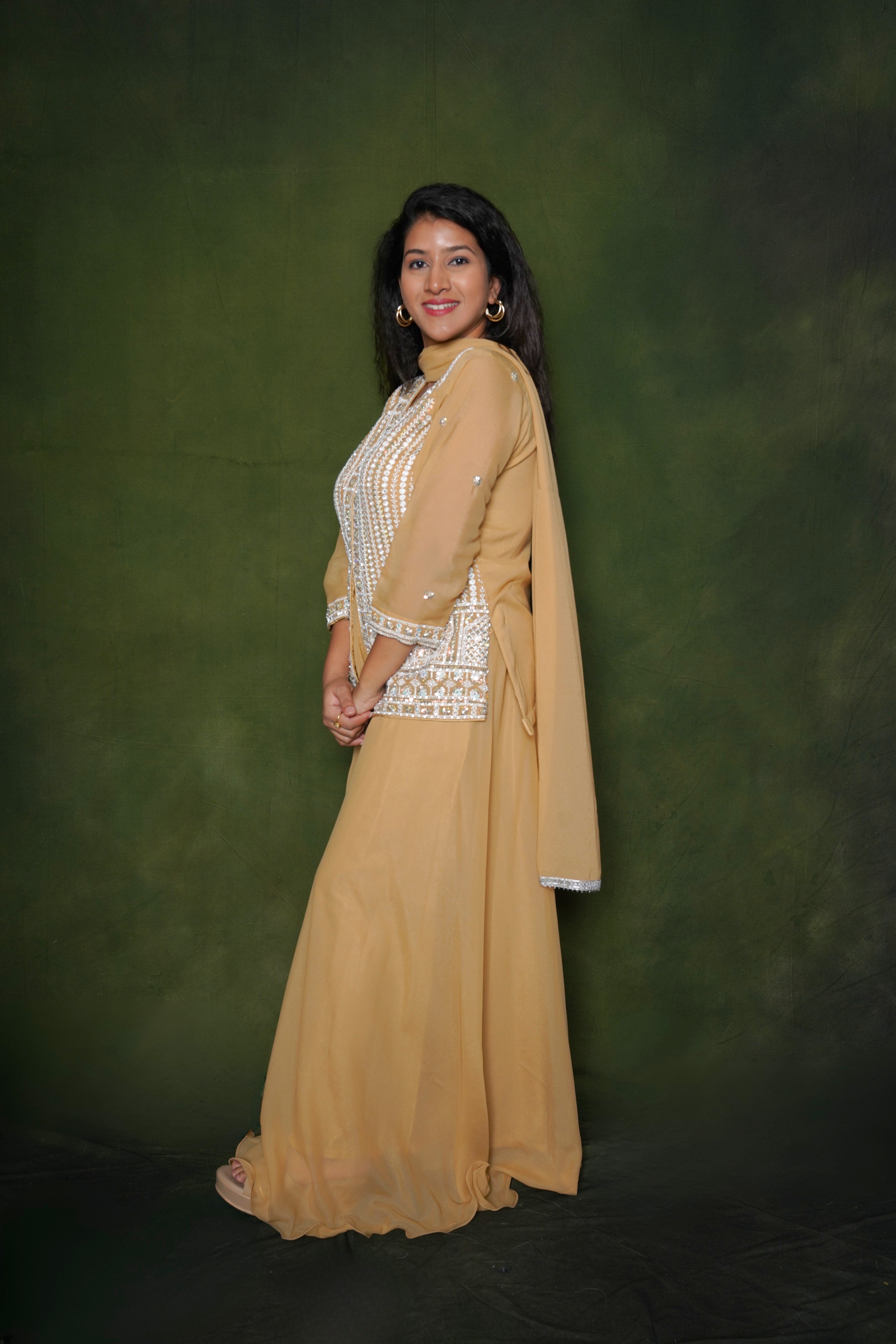 Embellished Light Yellow Top Palazzo Set RAADVI