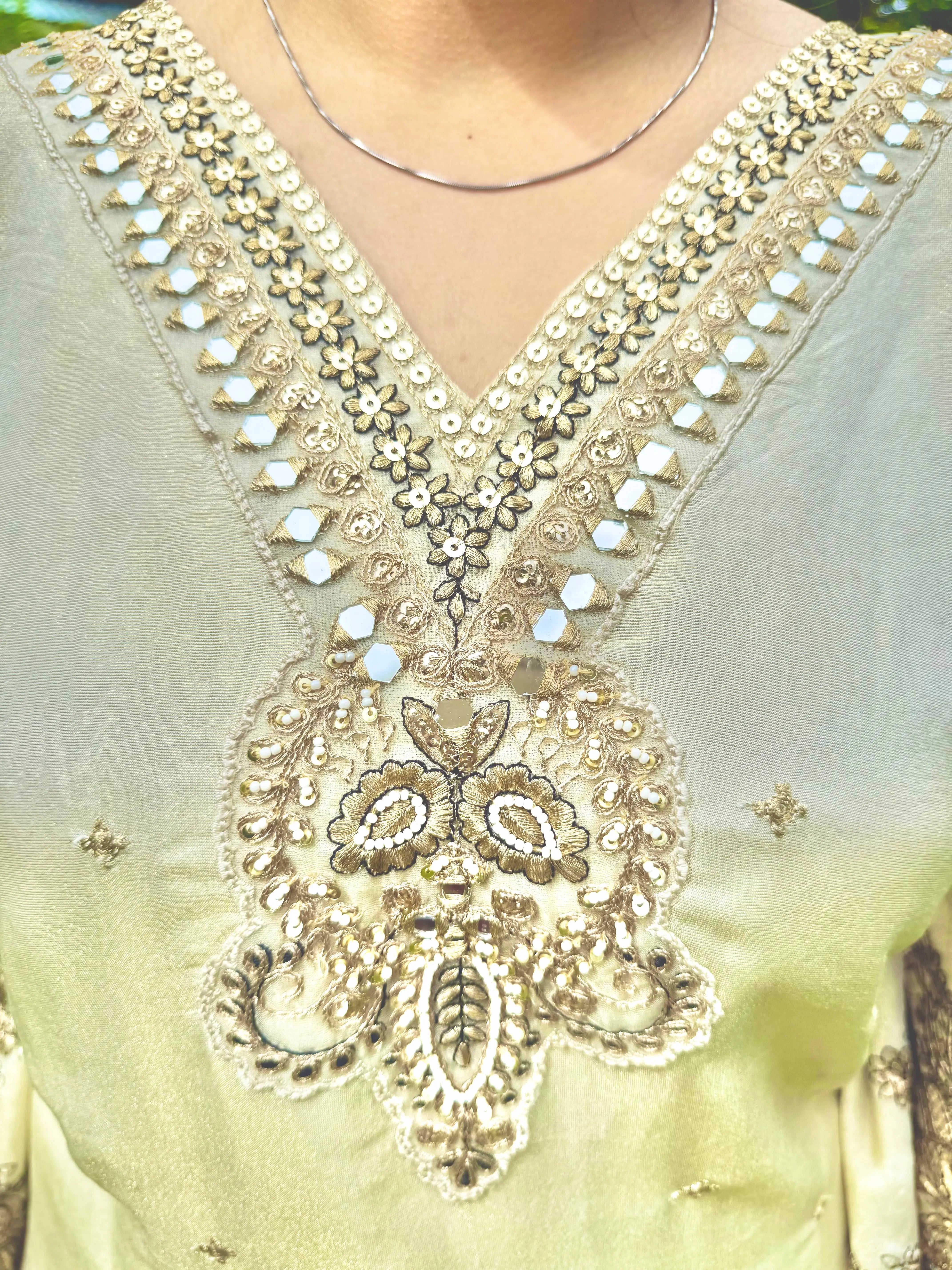 Premium Silk Cream Kaftan Suit RAADVI