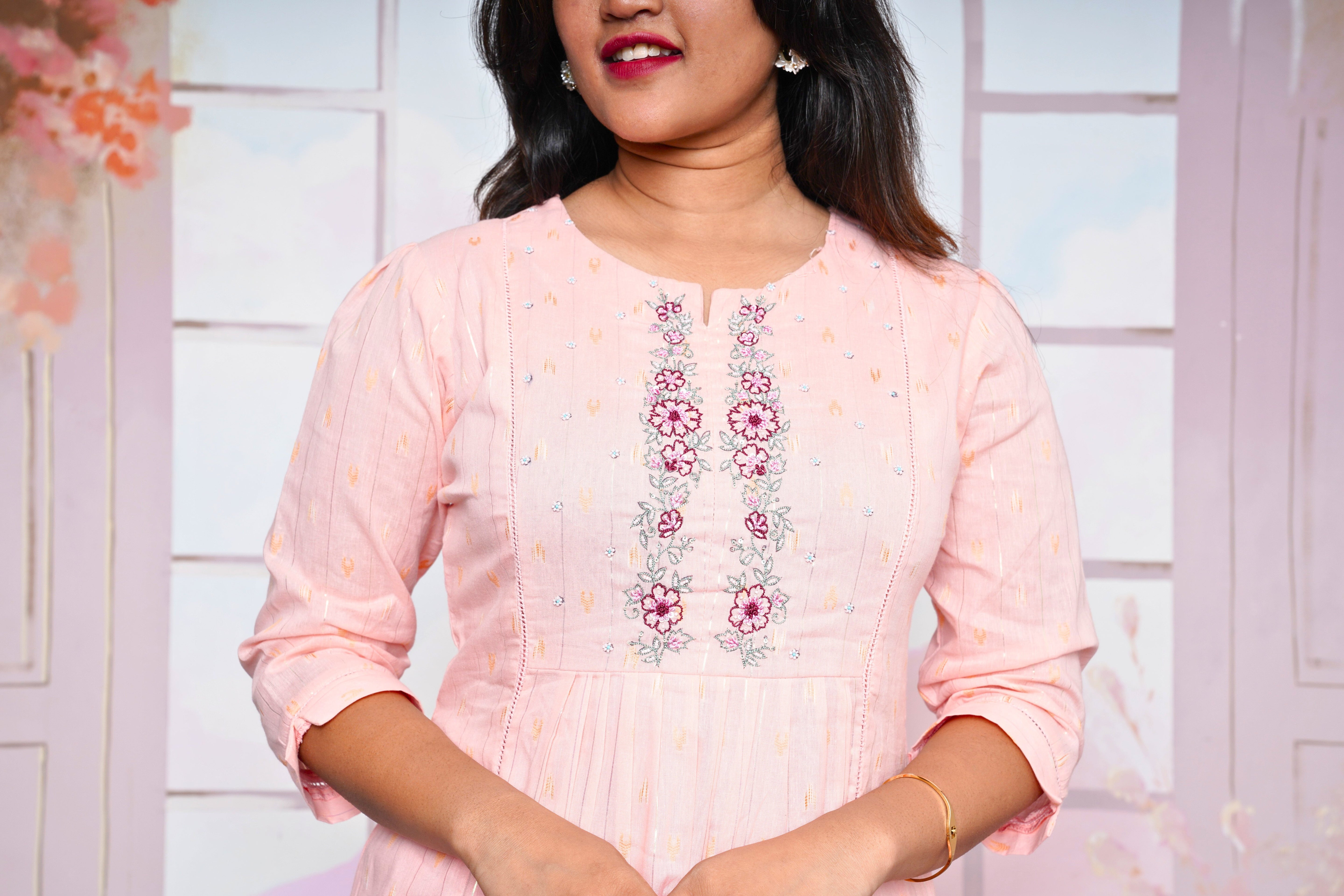 Peach Premium Mul Cotton Suit Set RAADVI