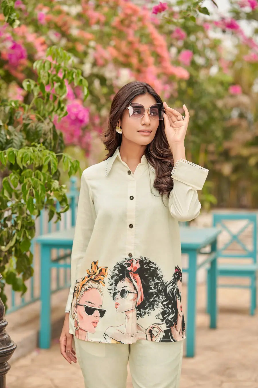 White Pure Cotton Printed Co-ord Set RAADVI