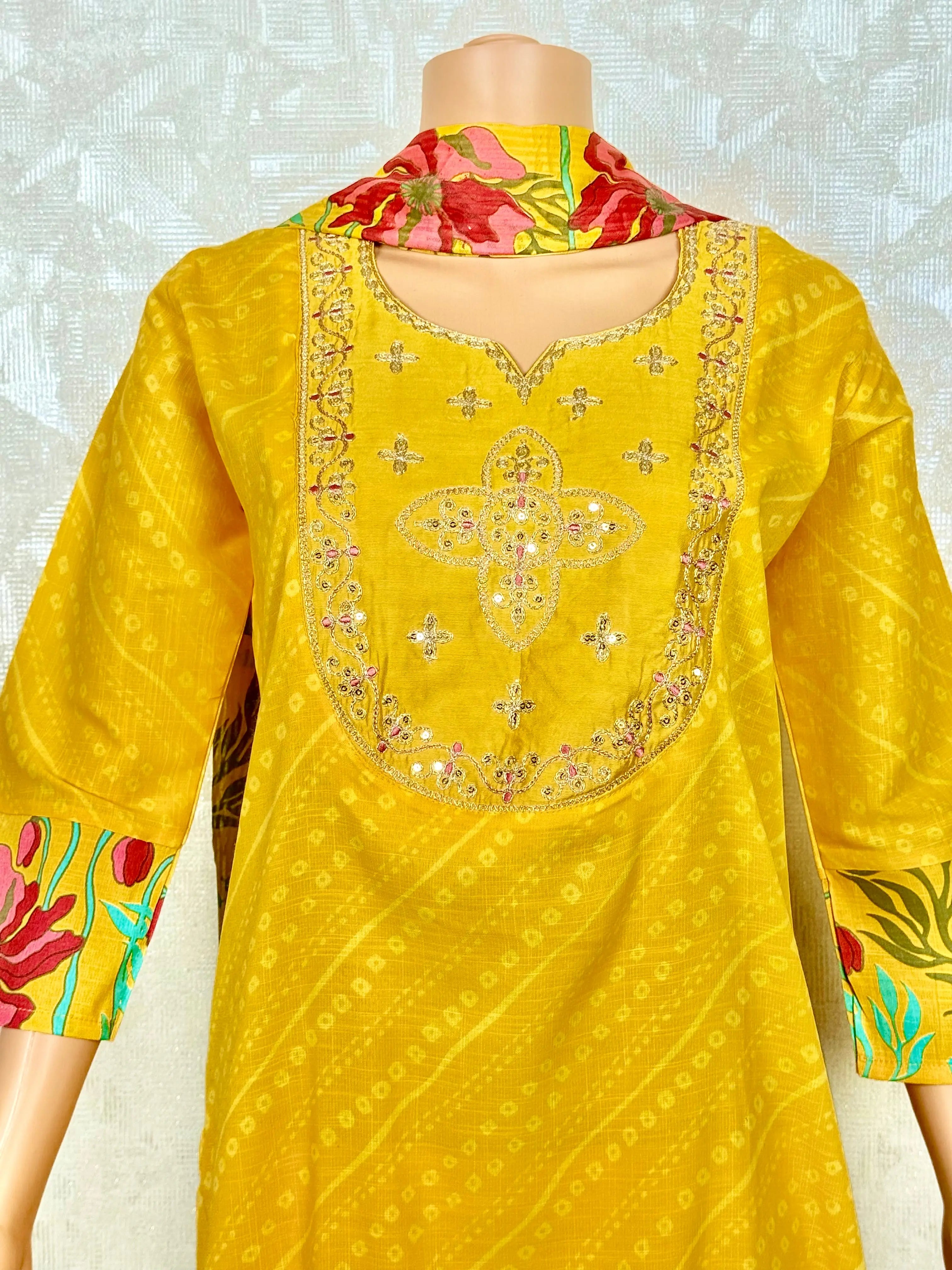 Floral Yellow Cotton Suit RAADVI