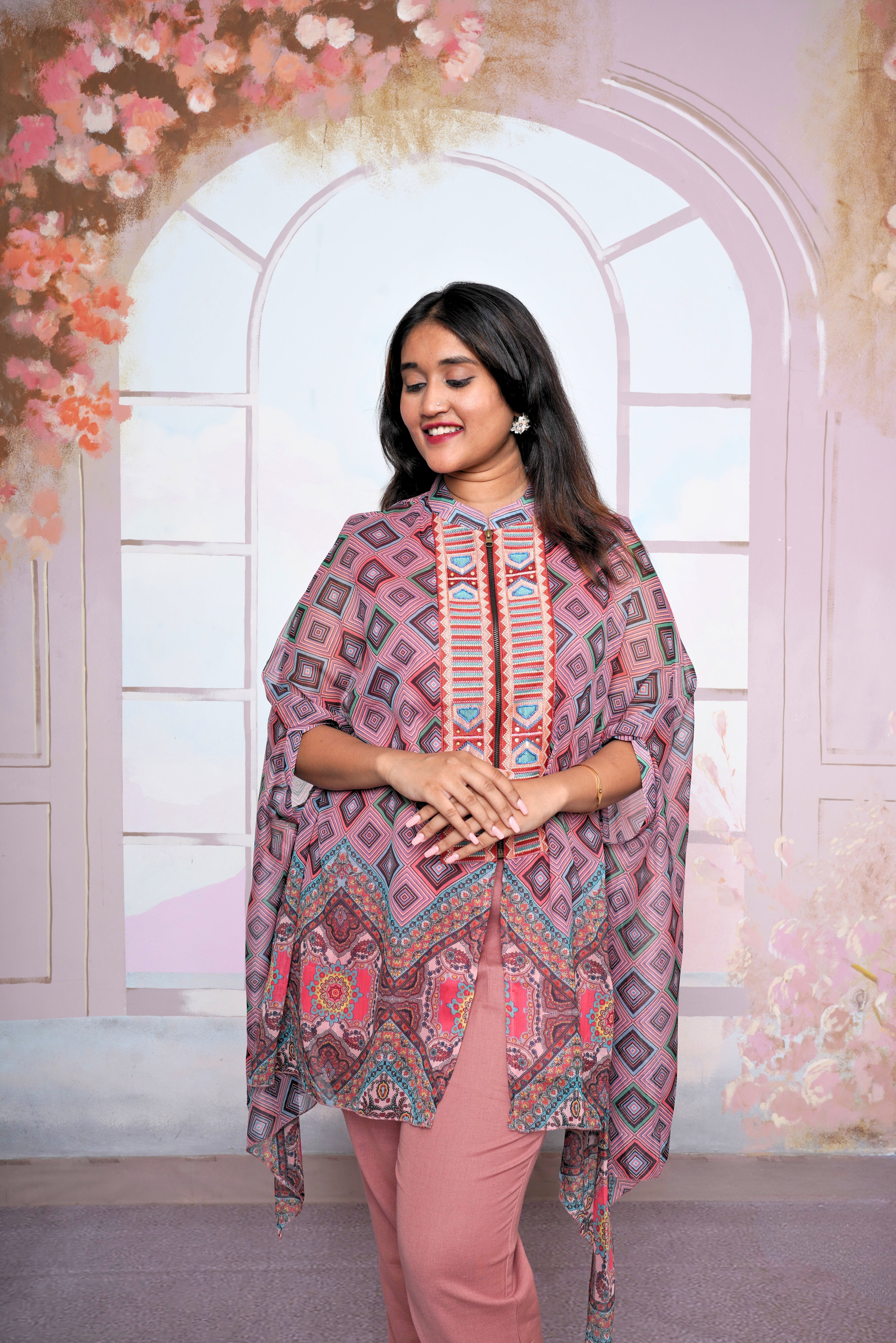 Luxury Pure Georgette Cape Co-ord Set RAADVI