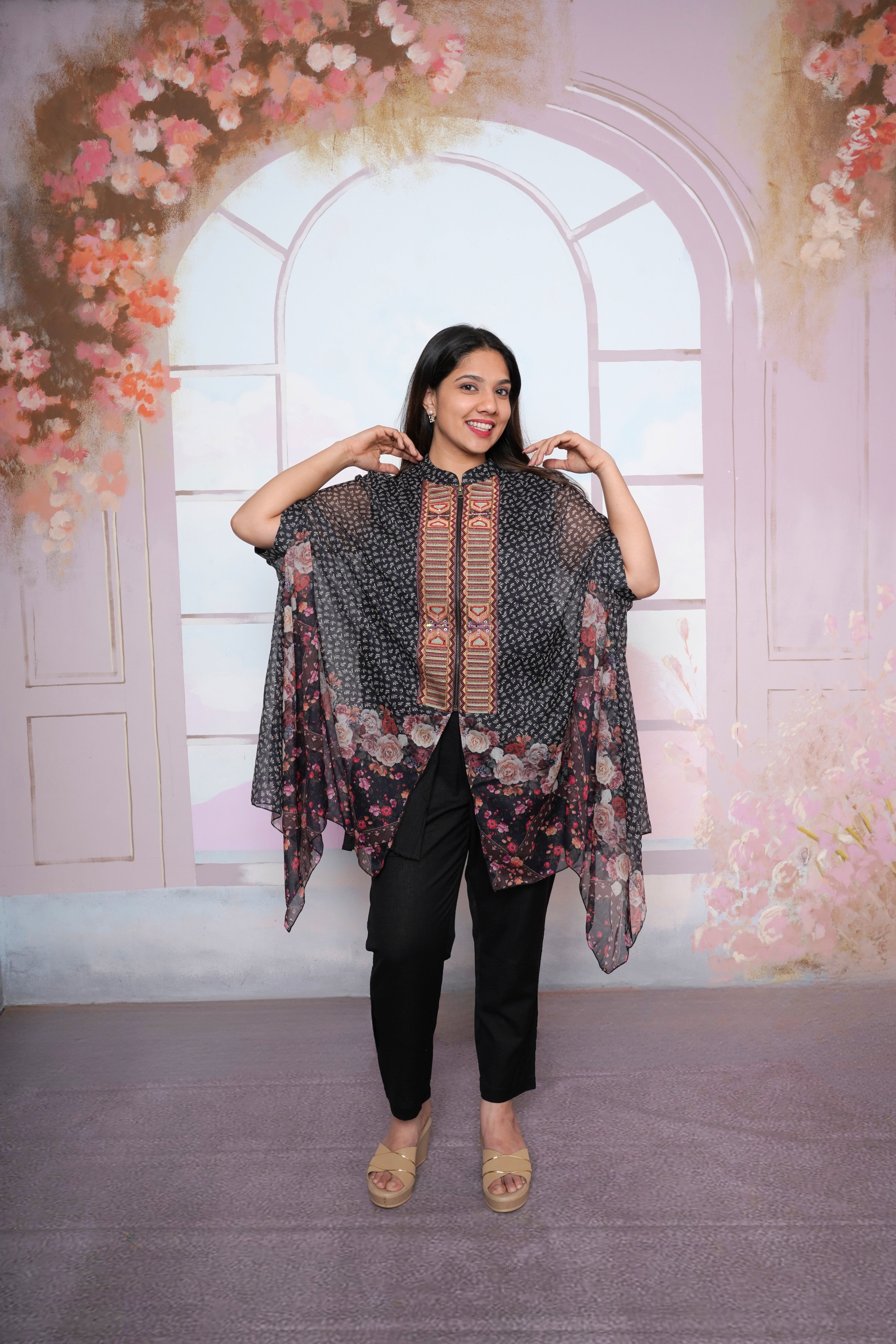 Luxury Pure Georgette Cape Co-ord Set RAADVI
