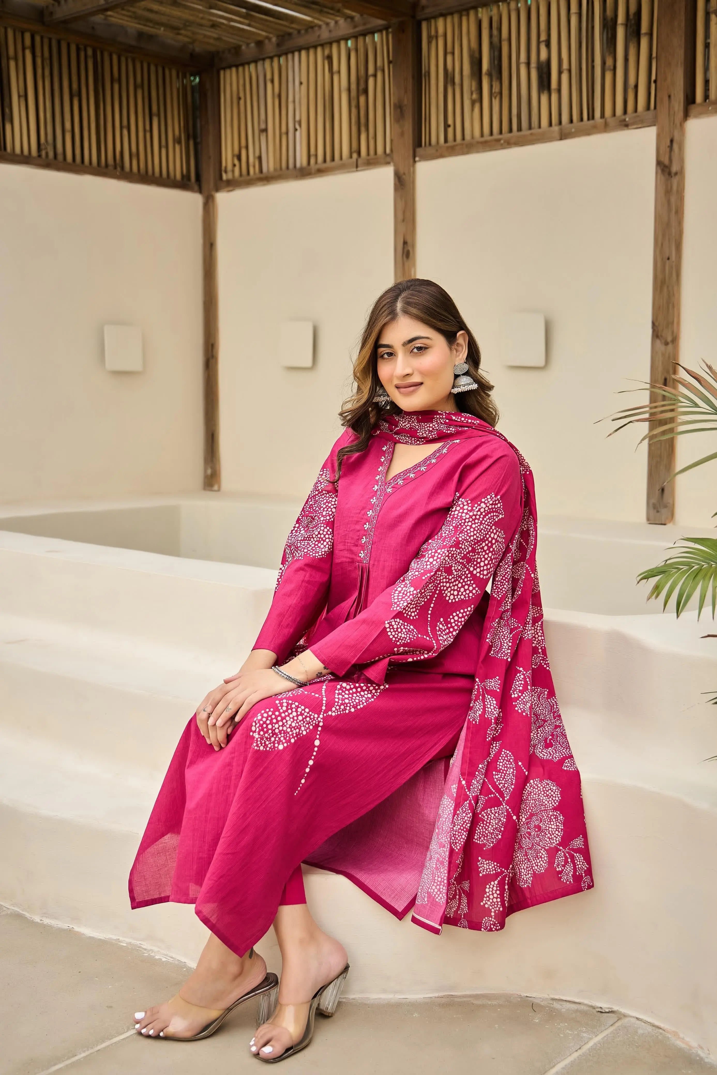 Digital Print Pink Cotton Suit RAADVI