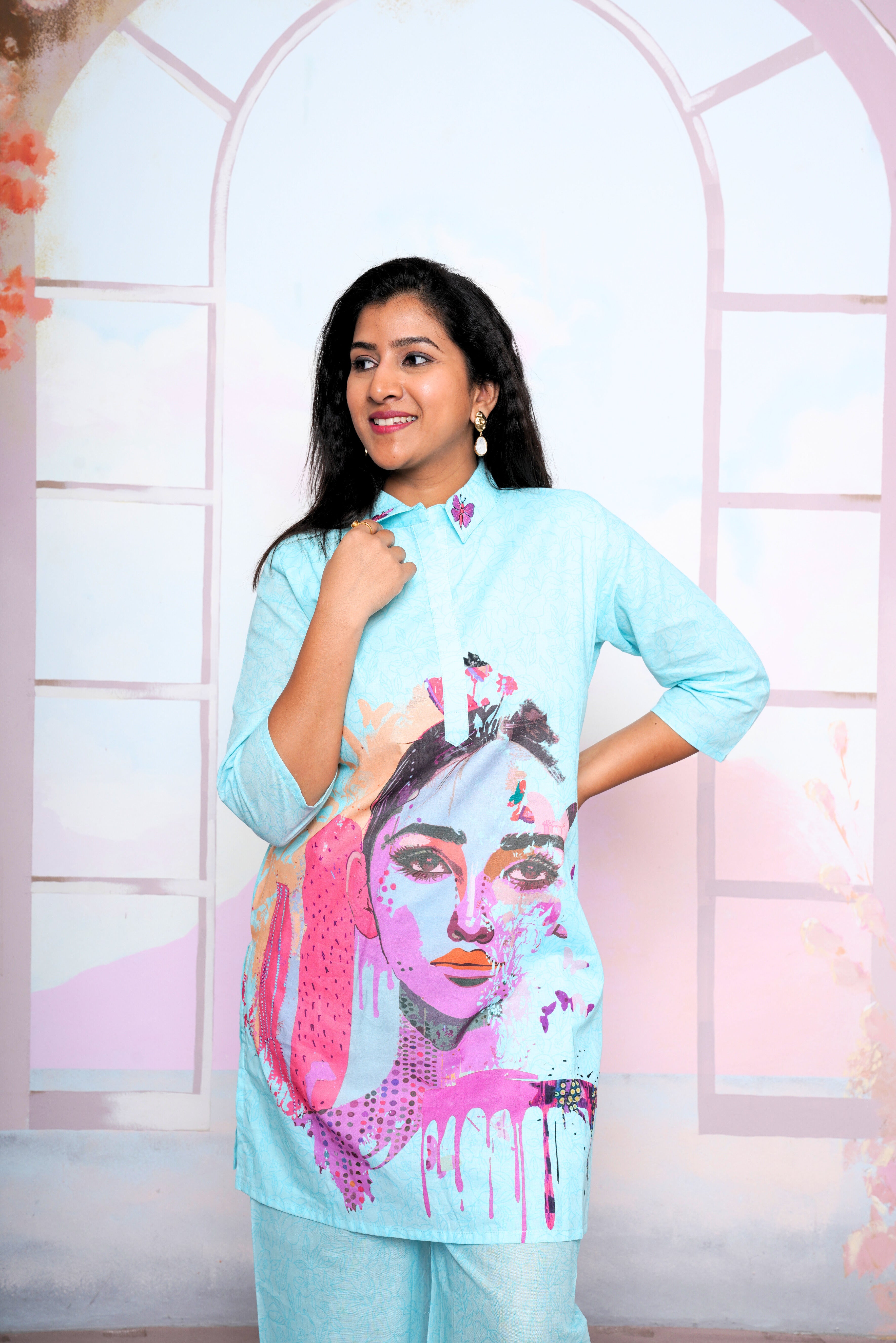 Blue Mul Cotton Co-ord Set RAADVI