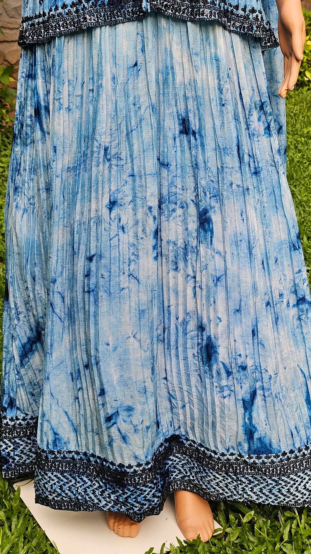 Embroidered Blue Pure Georgette Dress RAADVI