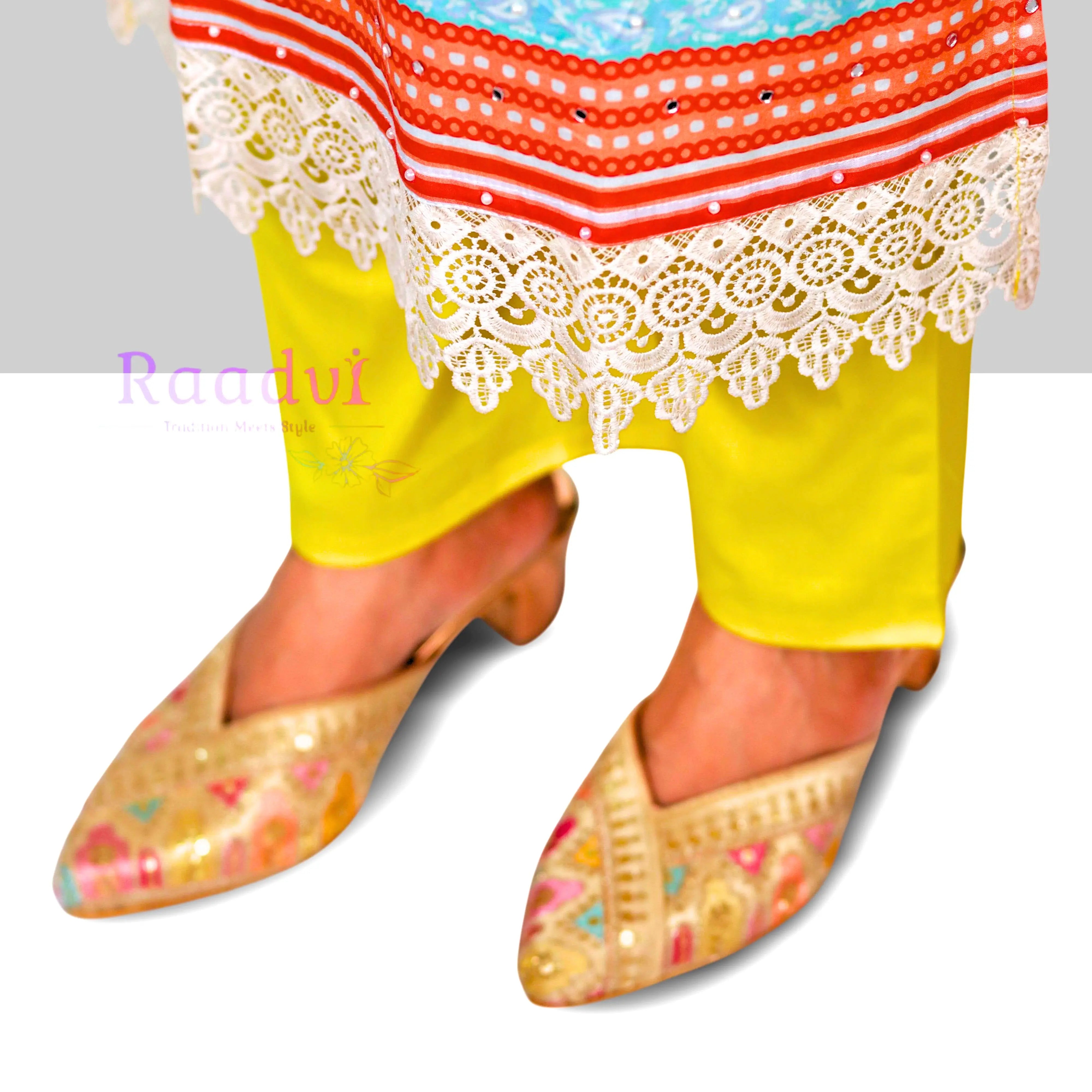 Digital Print Yellow Pure Muslin Suit RAADVI