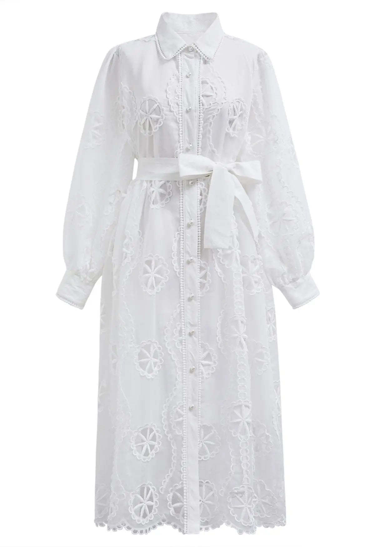 White Cutwork Embroidey dress RAADVI