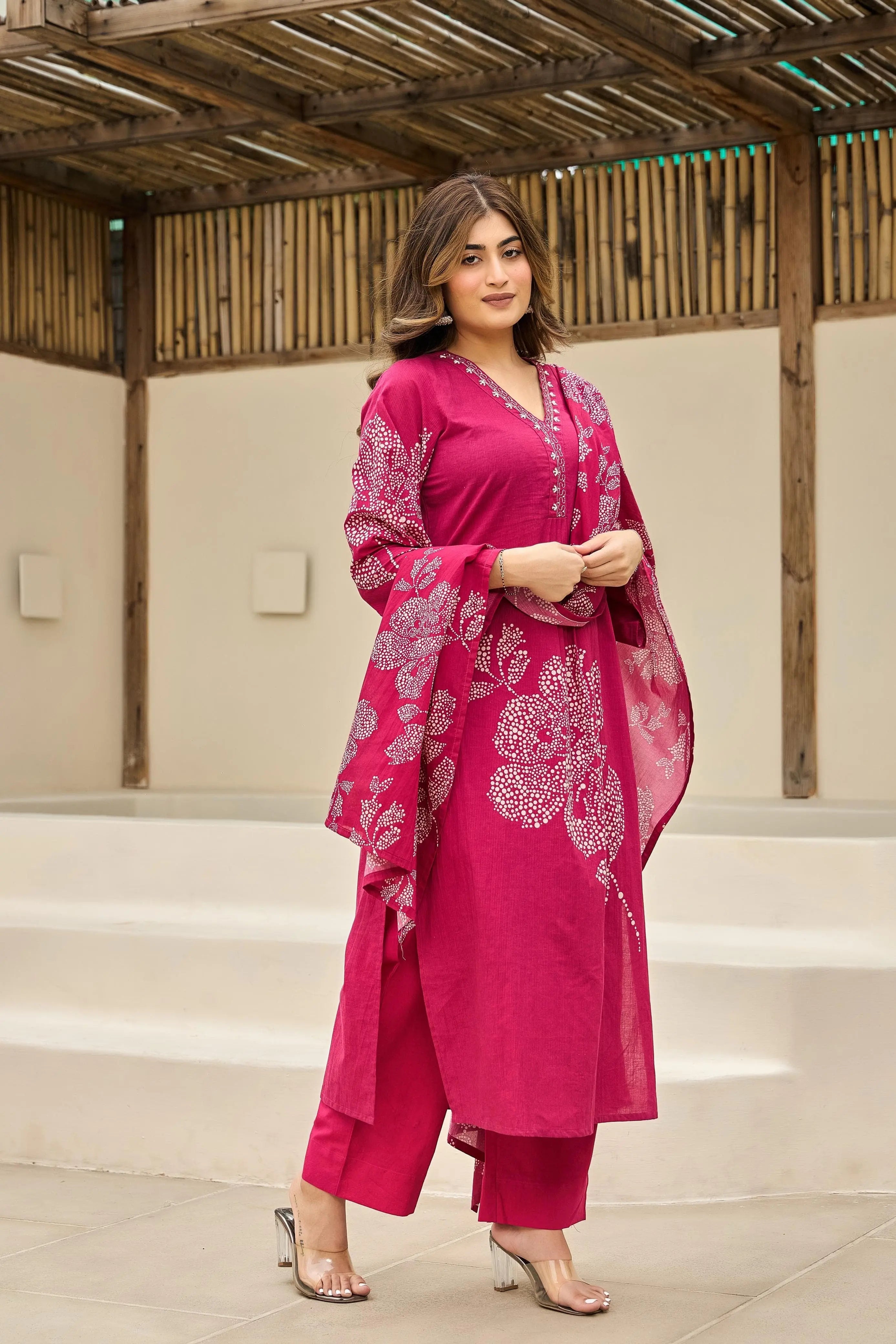 Digital Print Pink Cotton Suit RAADVI