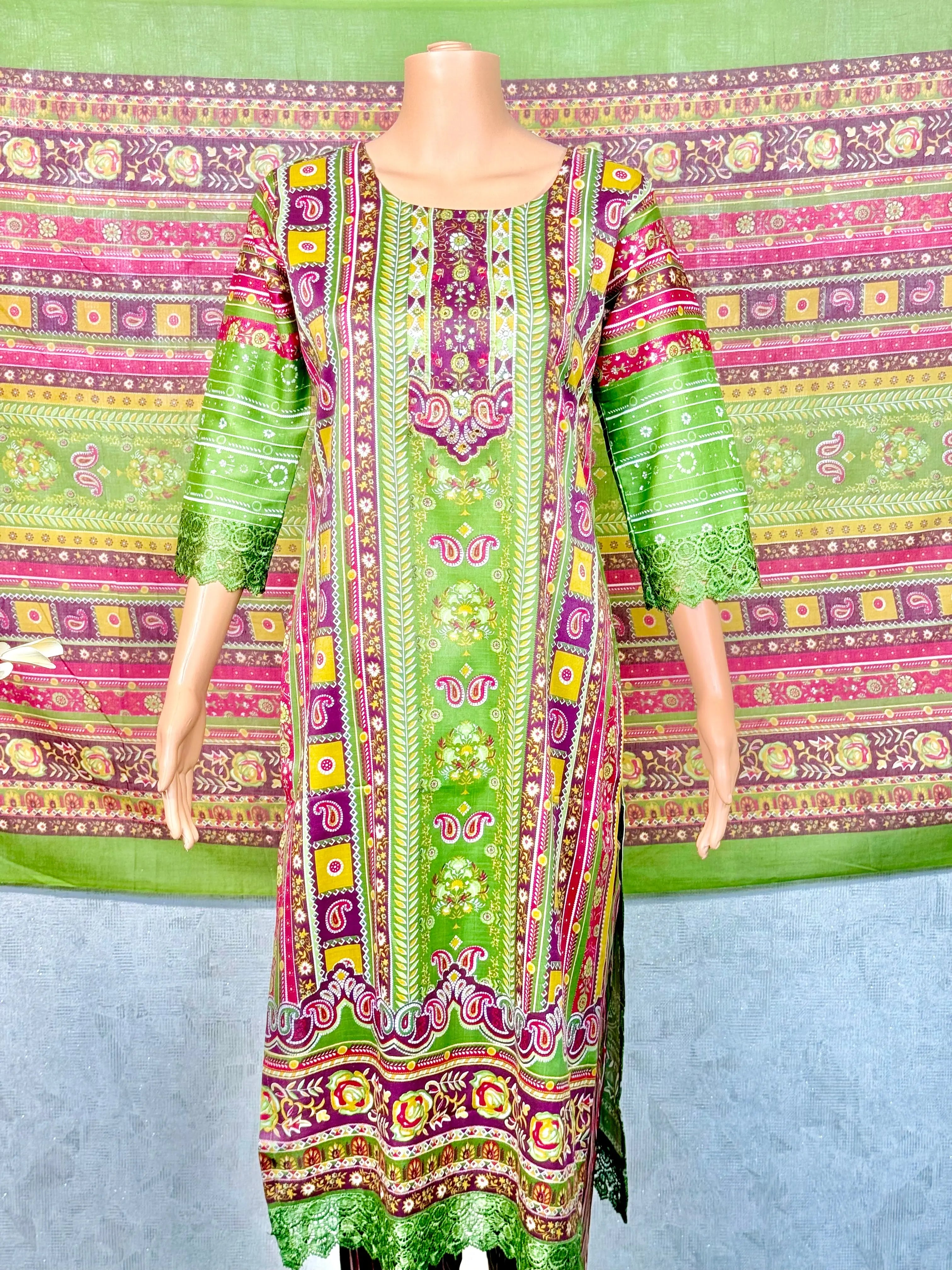 Floral Green Cotton Suit RAADVI