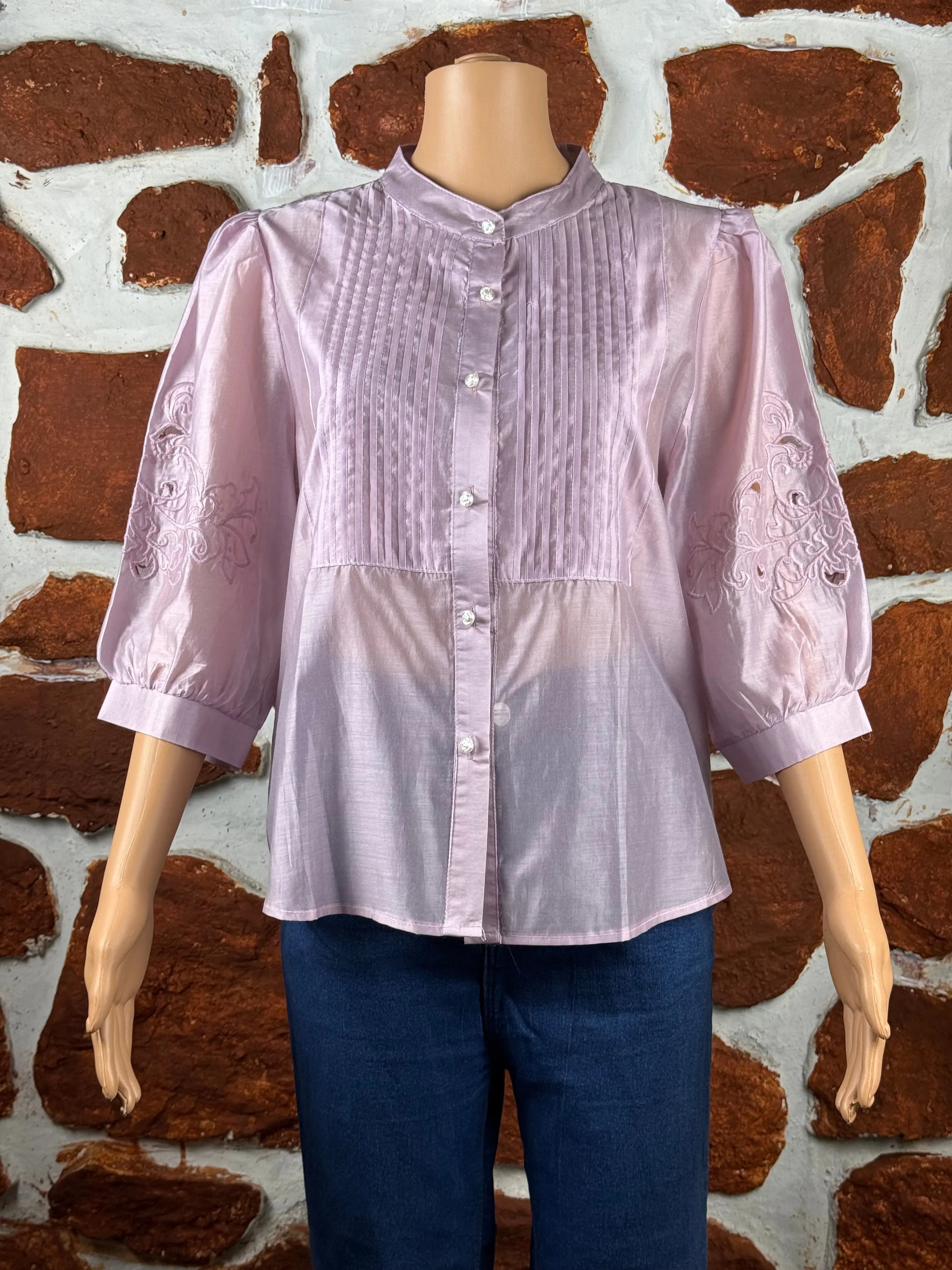 Light Pink Crepe Sleeves Shirt RAADVI