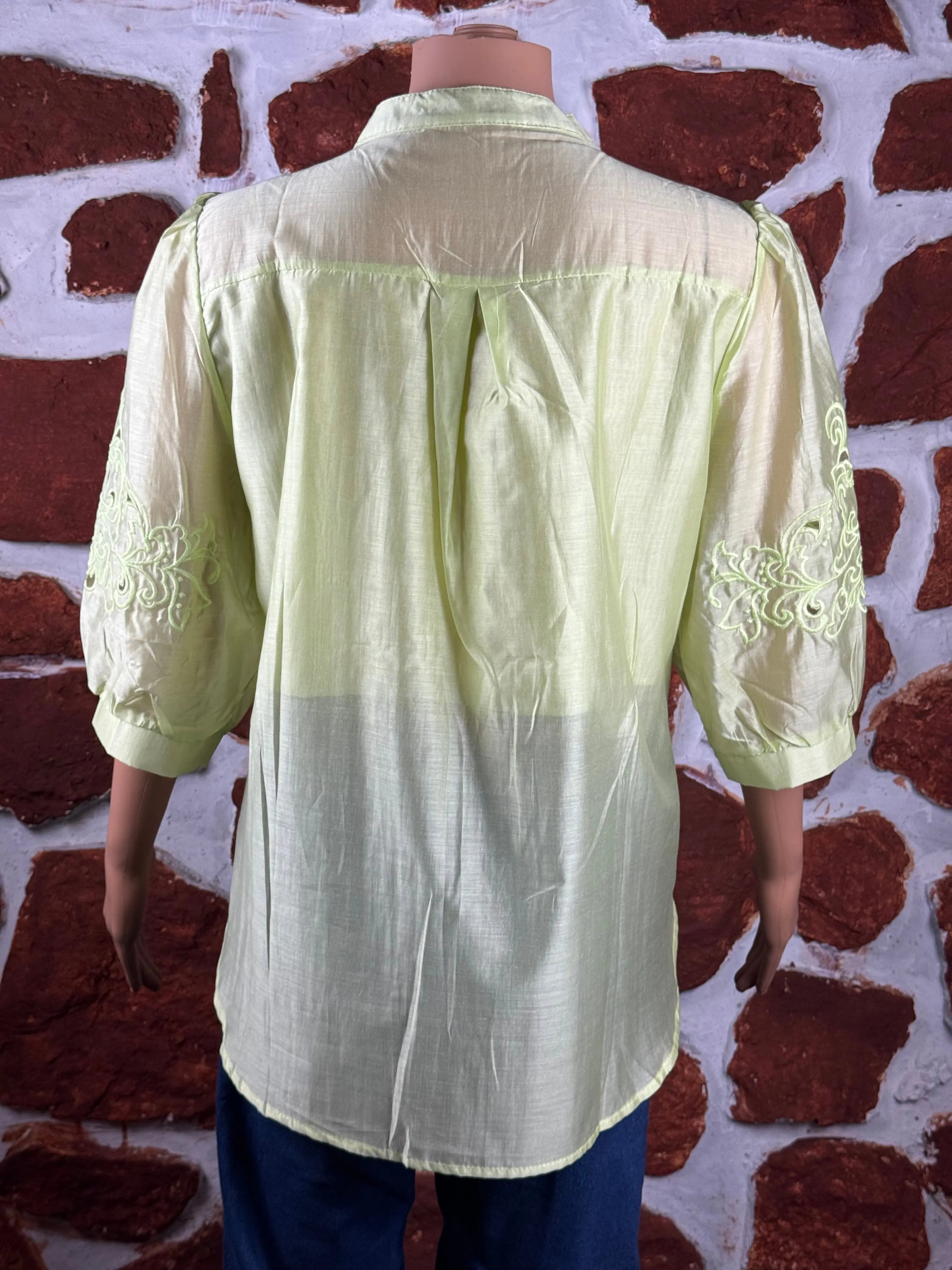 Yellow Crepe Sleeves Shirts RAADVI