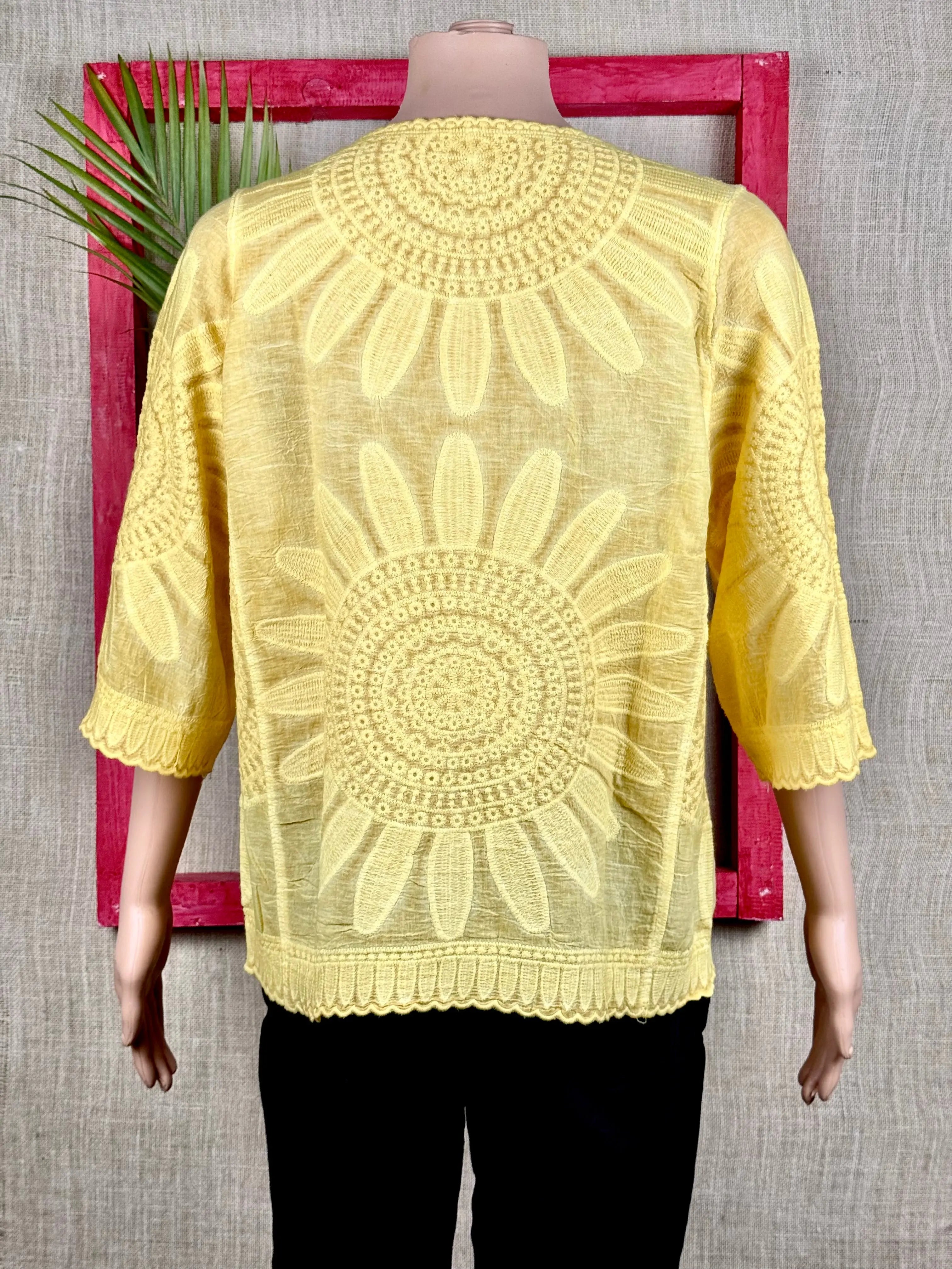 Embroidered Yellow Top RAADVI