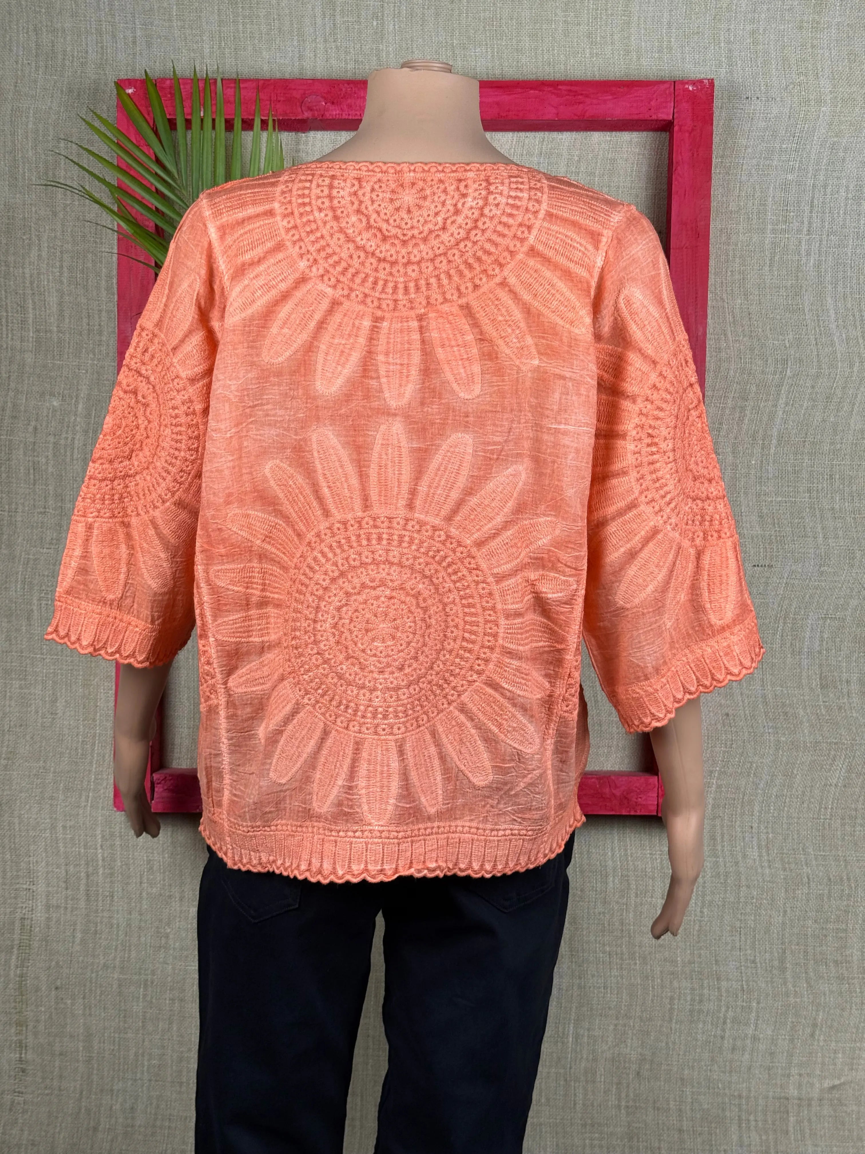 Embroidered Orange Top RAADVI