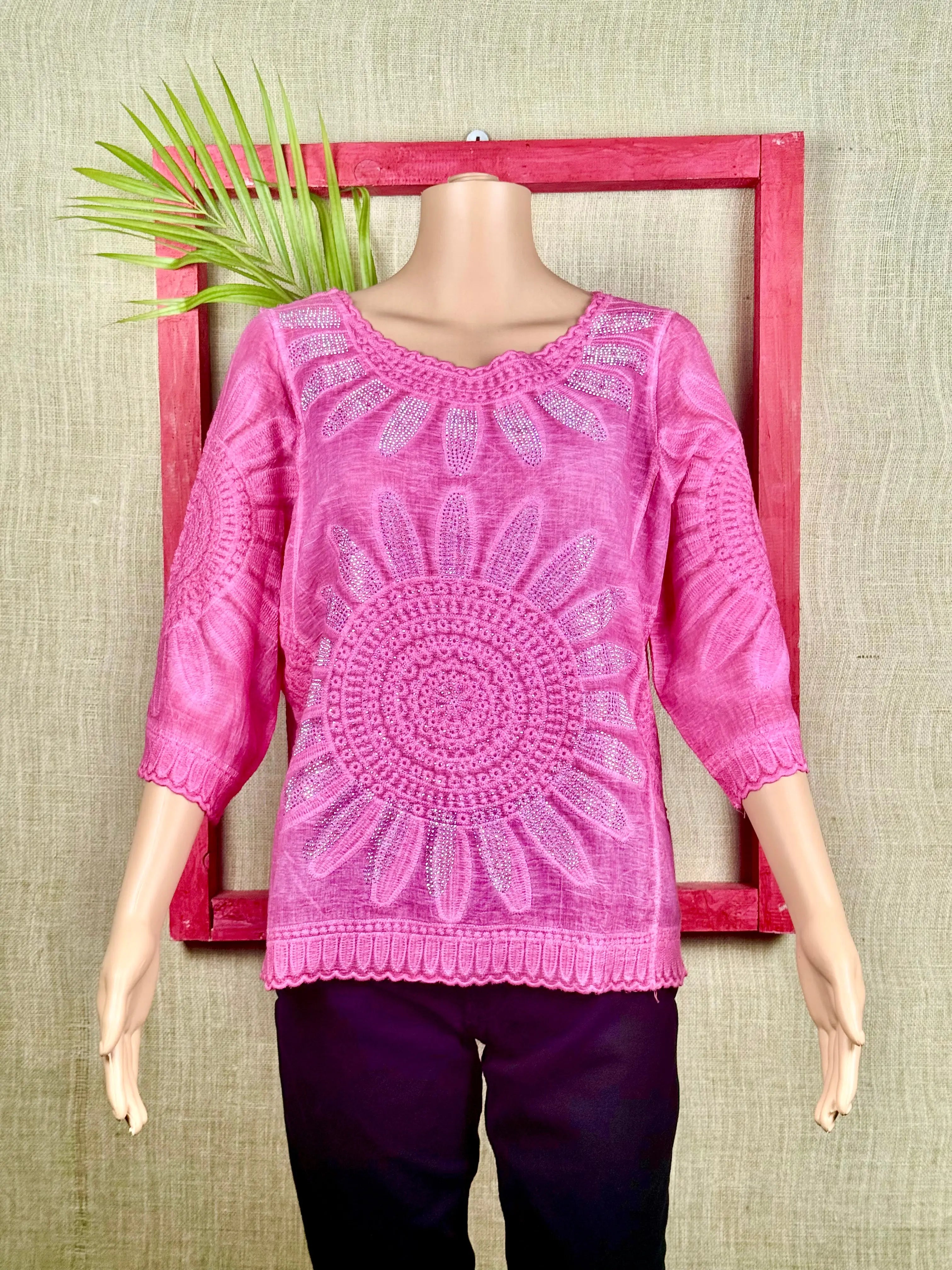 Embroidered PinkTop RAADVI