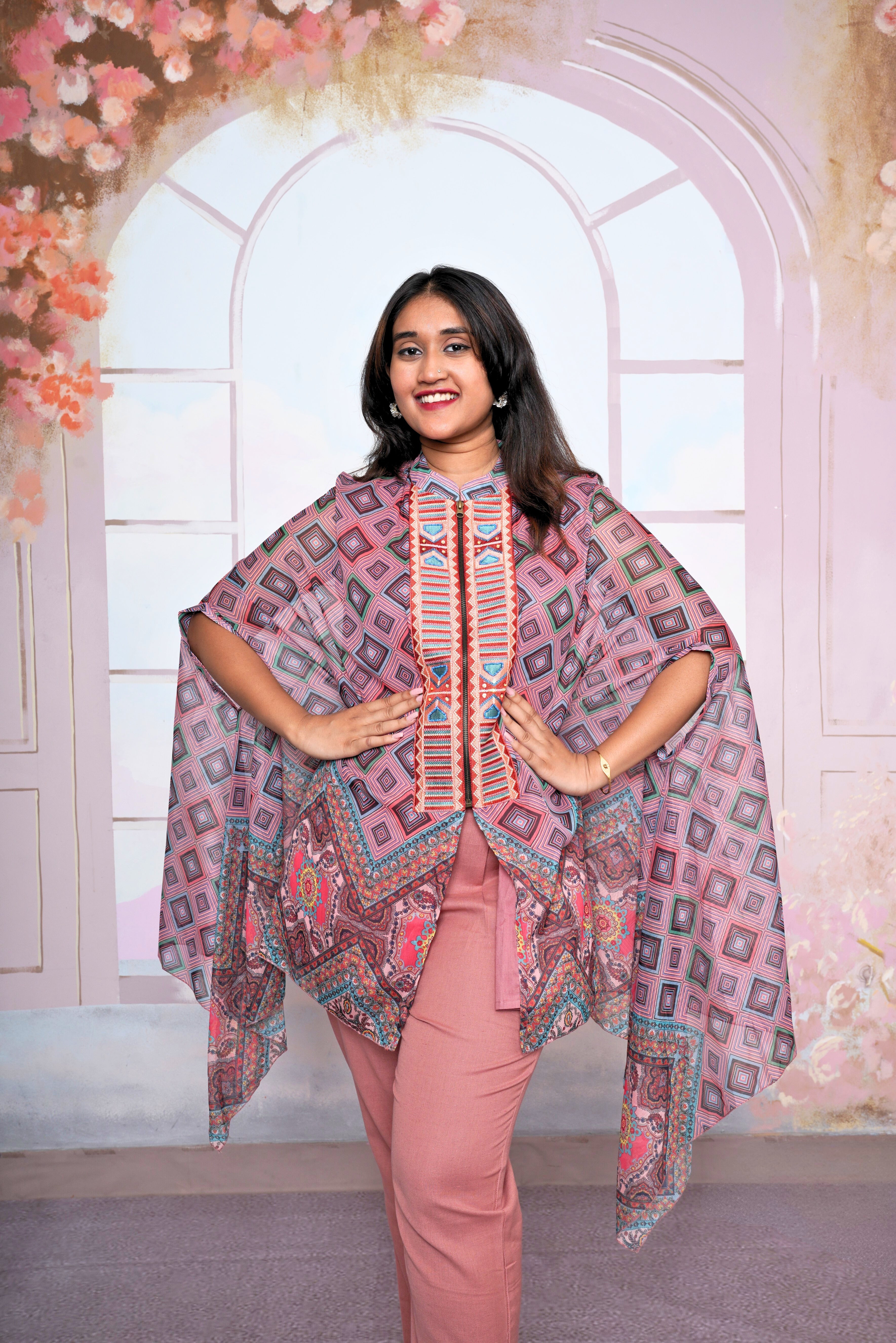 Luxury Pure Georgette Cape Co-ord Set RAADVI
