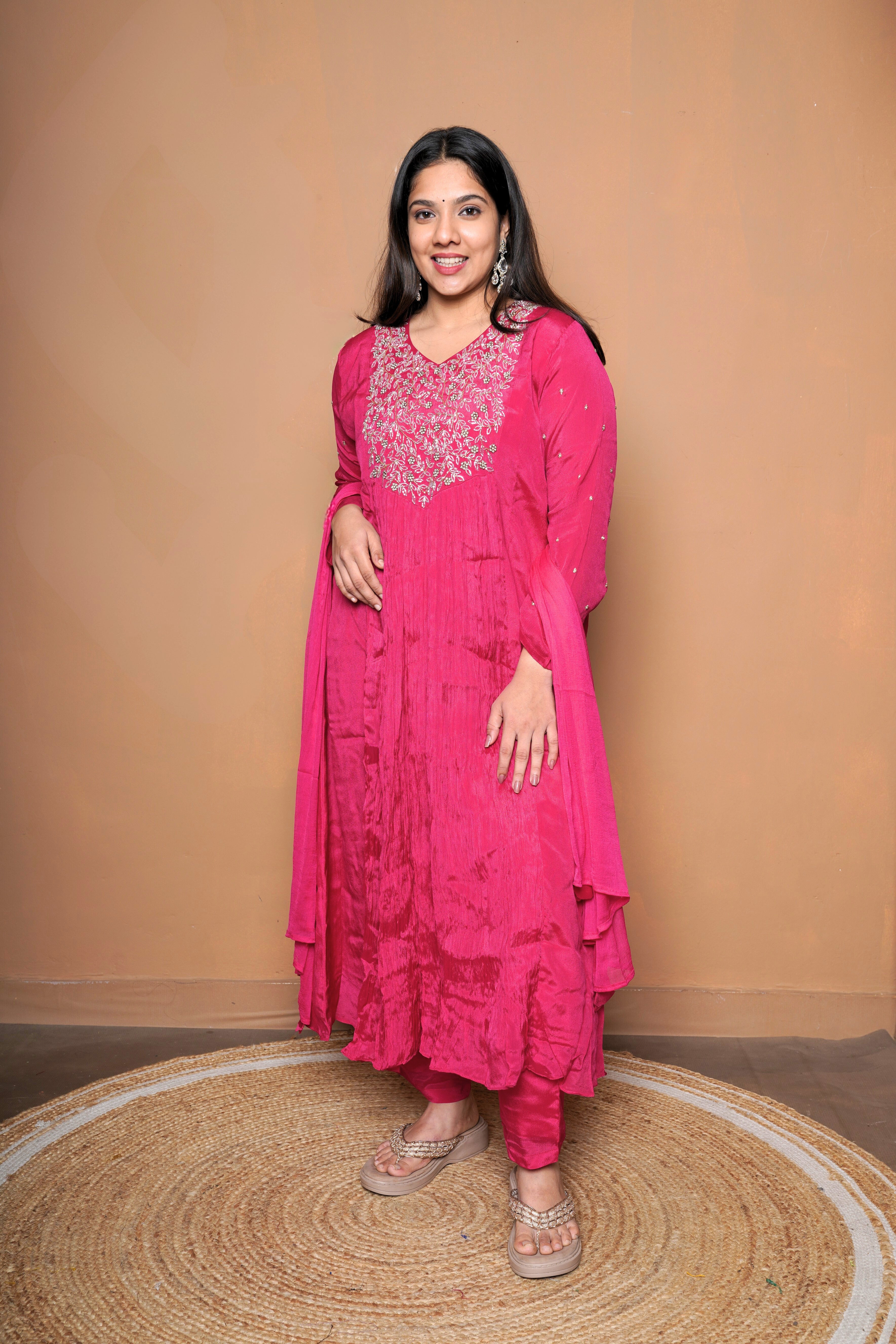 Embellished Pure Georgette Pink Suit RAADVI