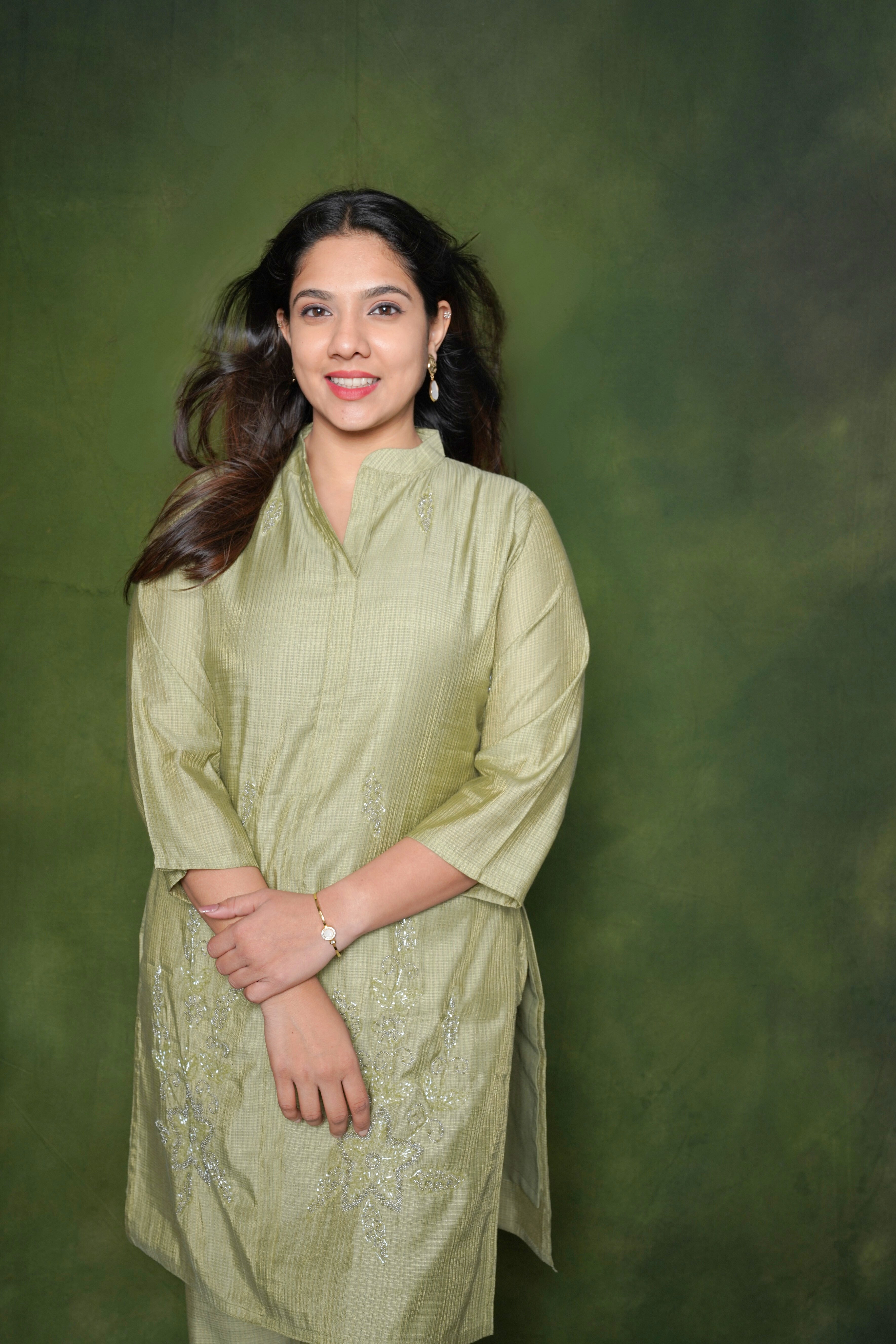 Embroidered Green Straight Kurta Set RAADVI