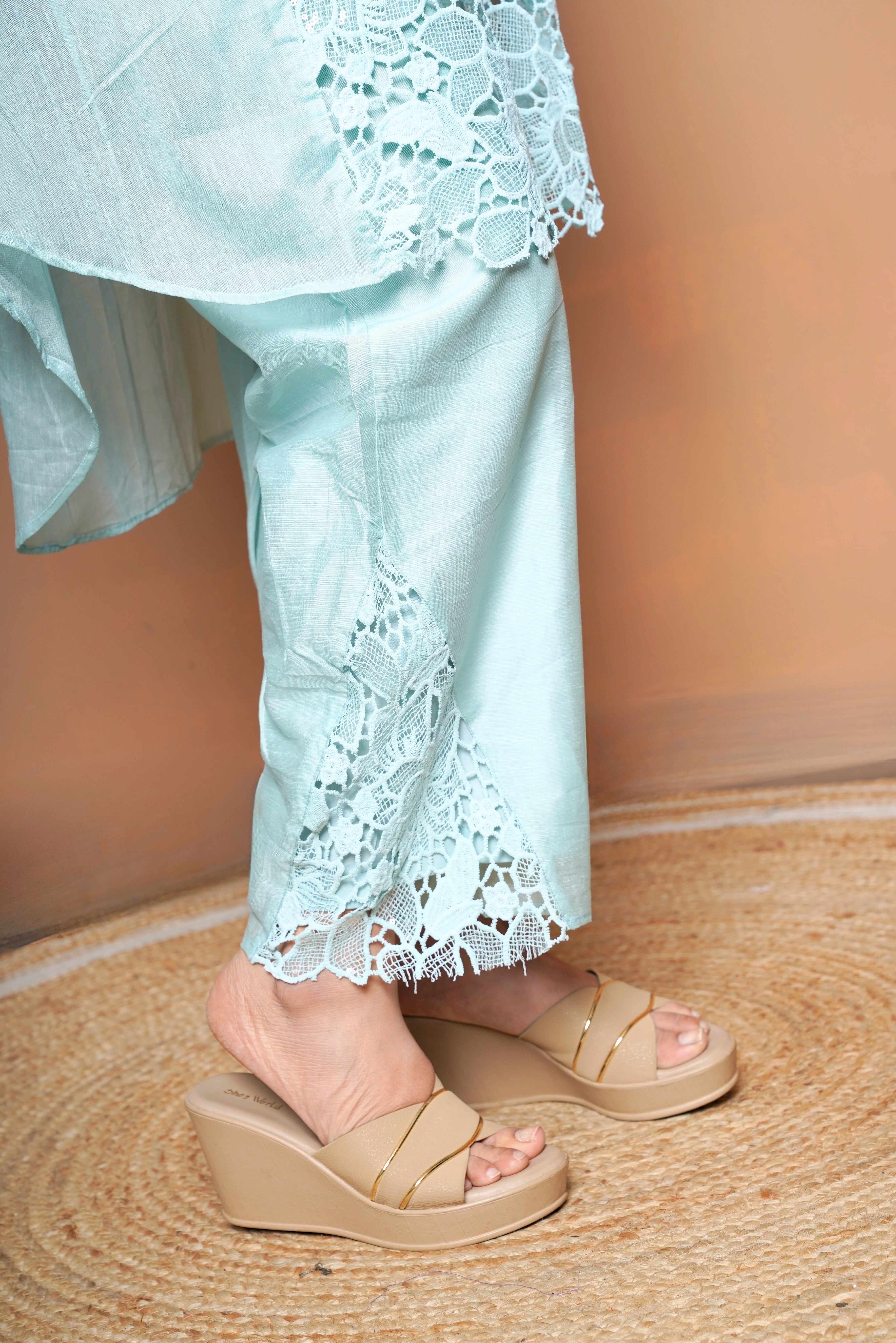 Laser Cut Work Cotton Kurta Set RAADVI