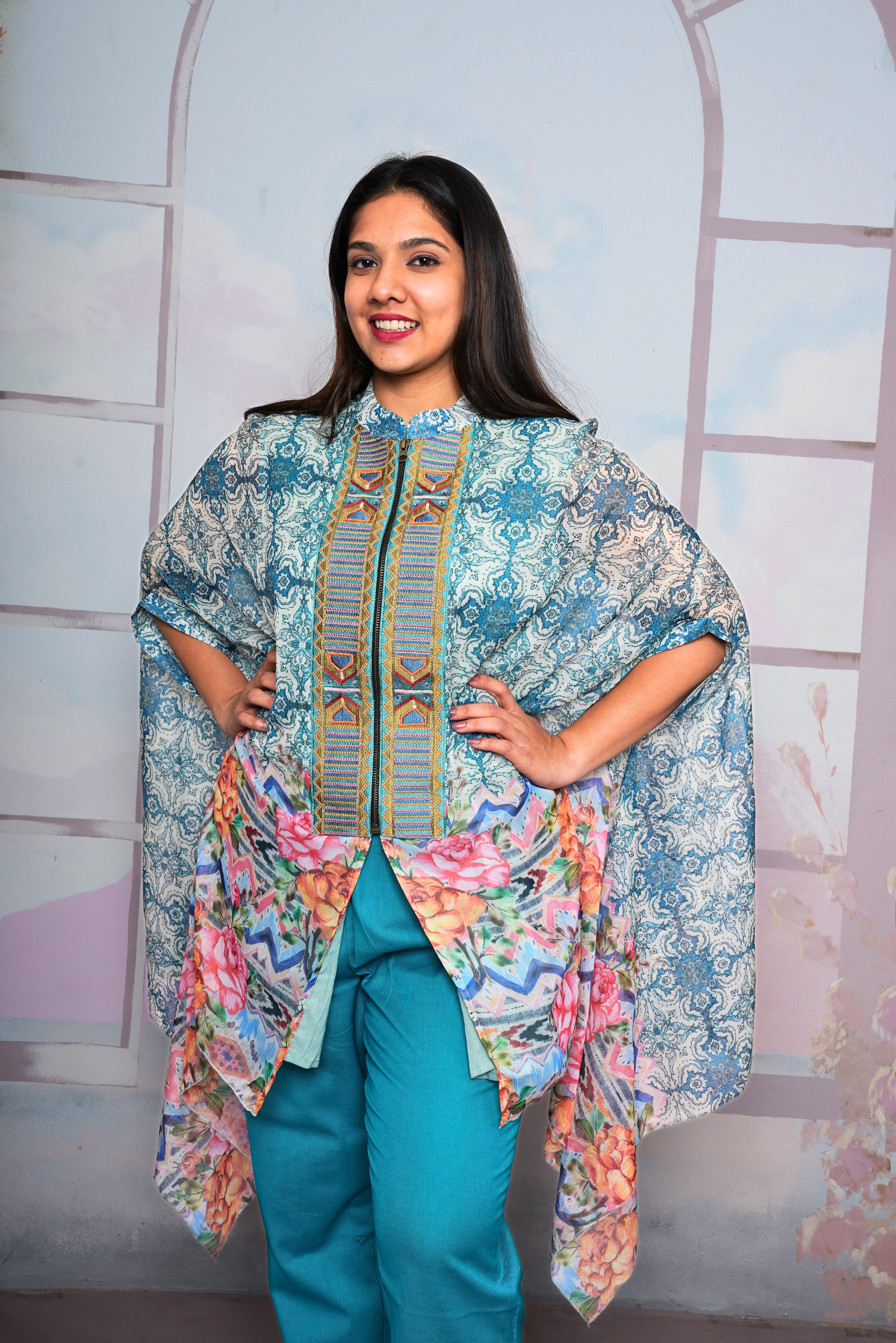 Luxury Pure Georgette Cape Co-ord Set RAADVI