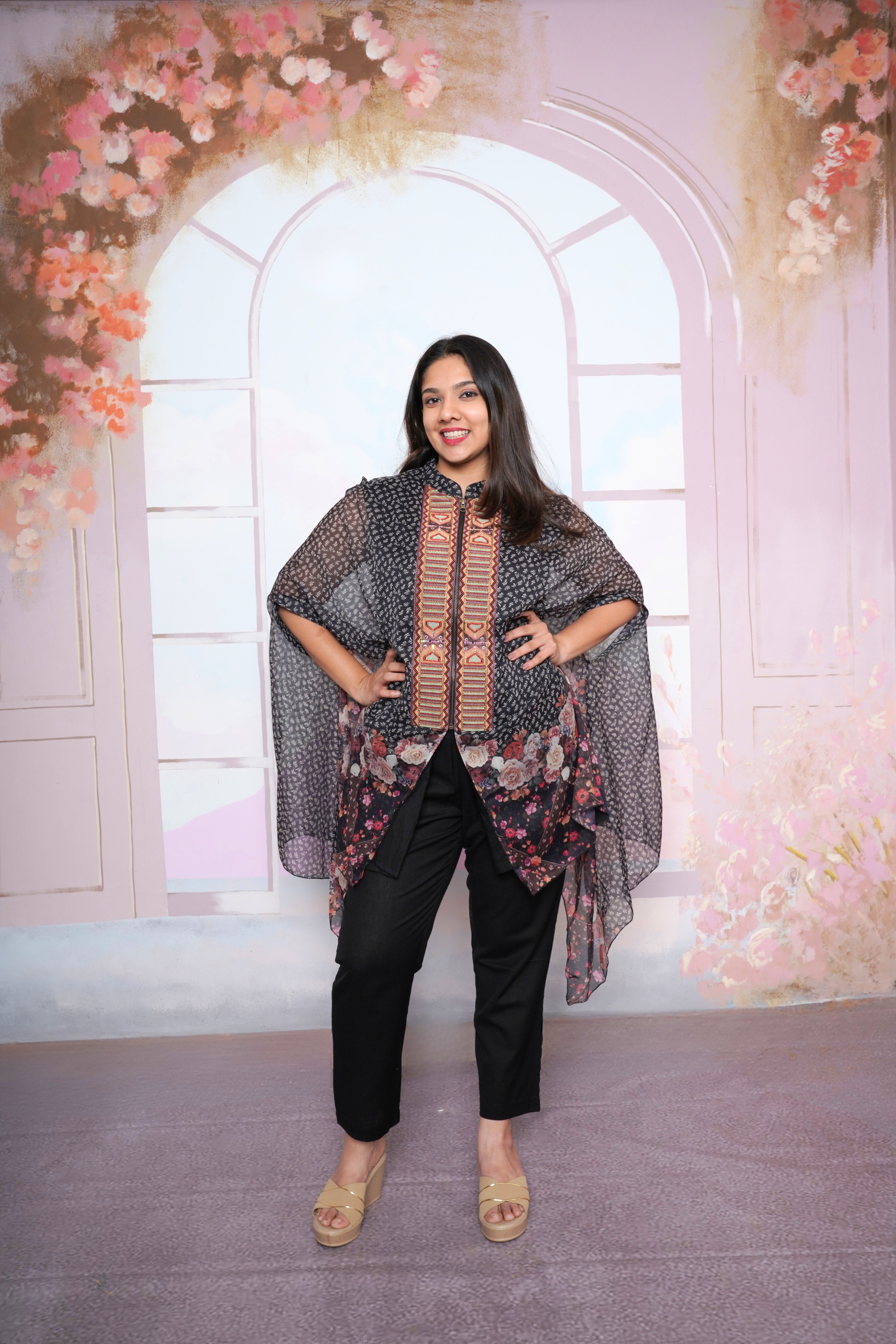Luxury Pure Georgette Cape Co-ord Set RAADVI
