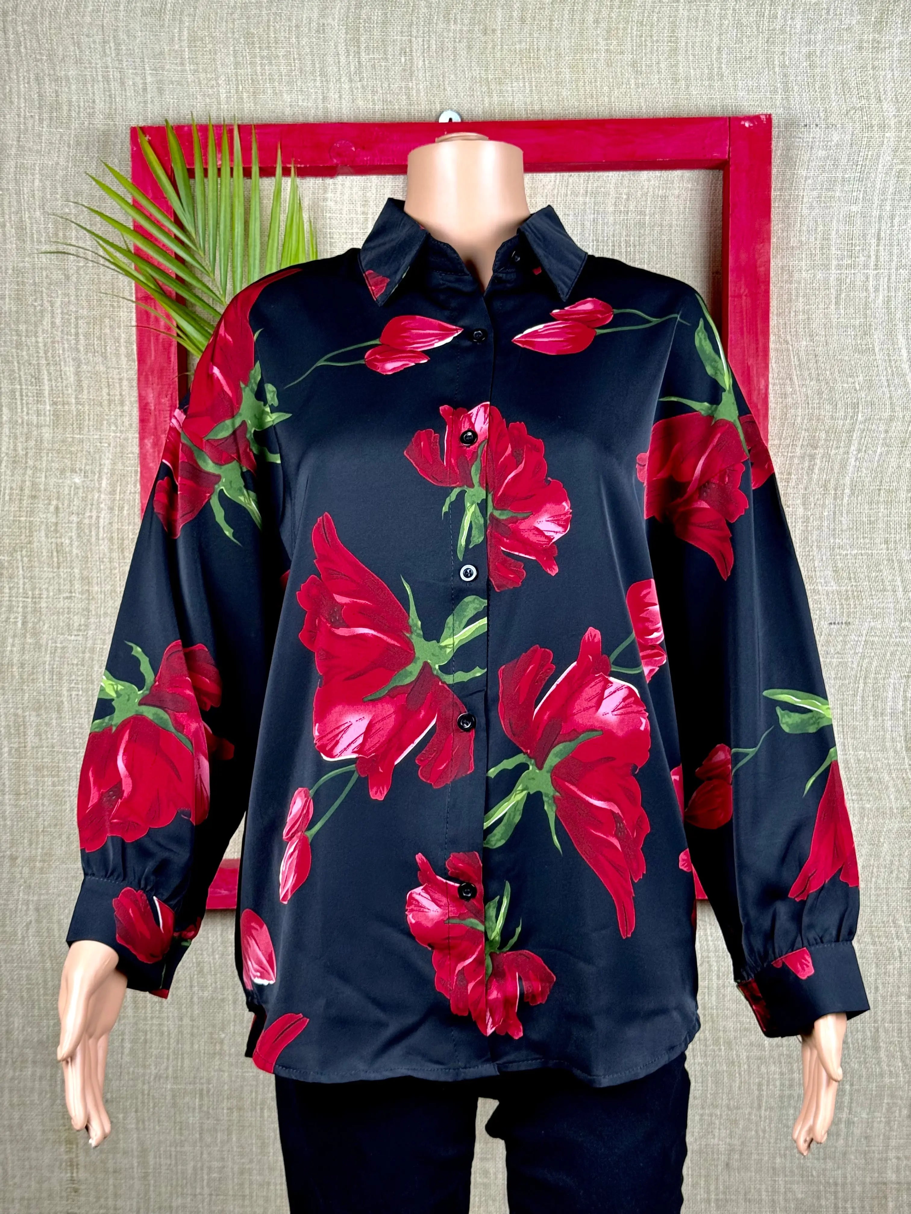 Black Top - Pure Crepe Digital Print RAADVI