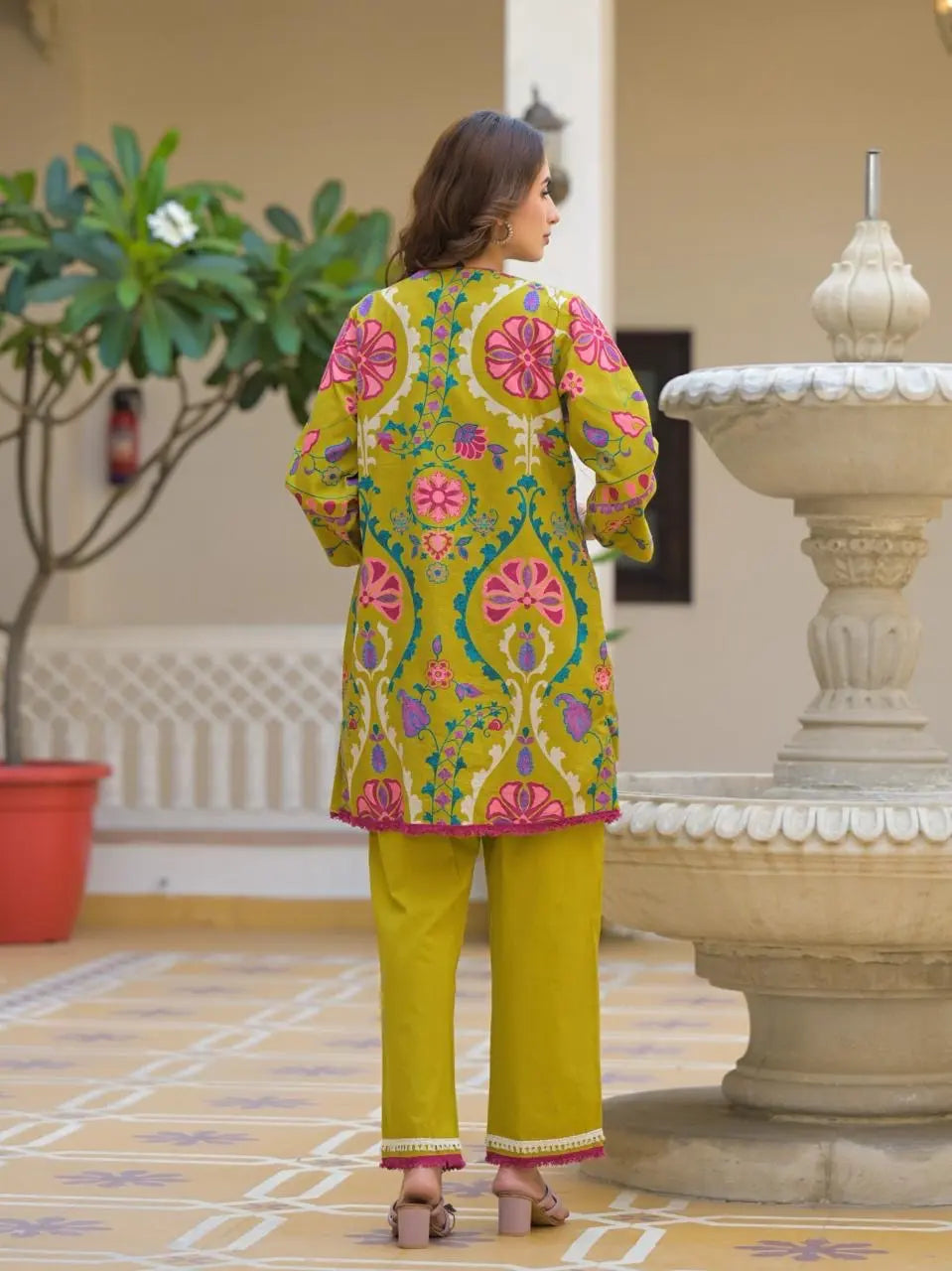 Digital Print Green 3 Piece Co-ord Set RAADVI