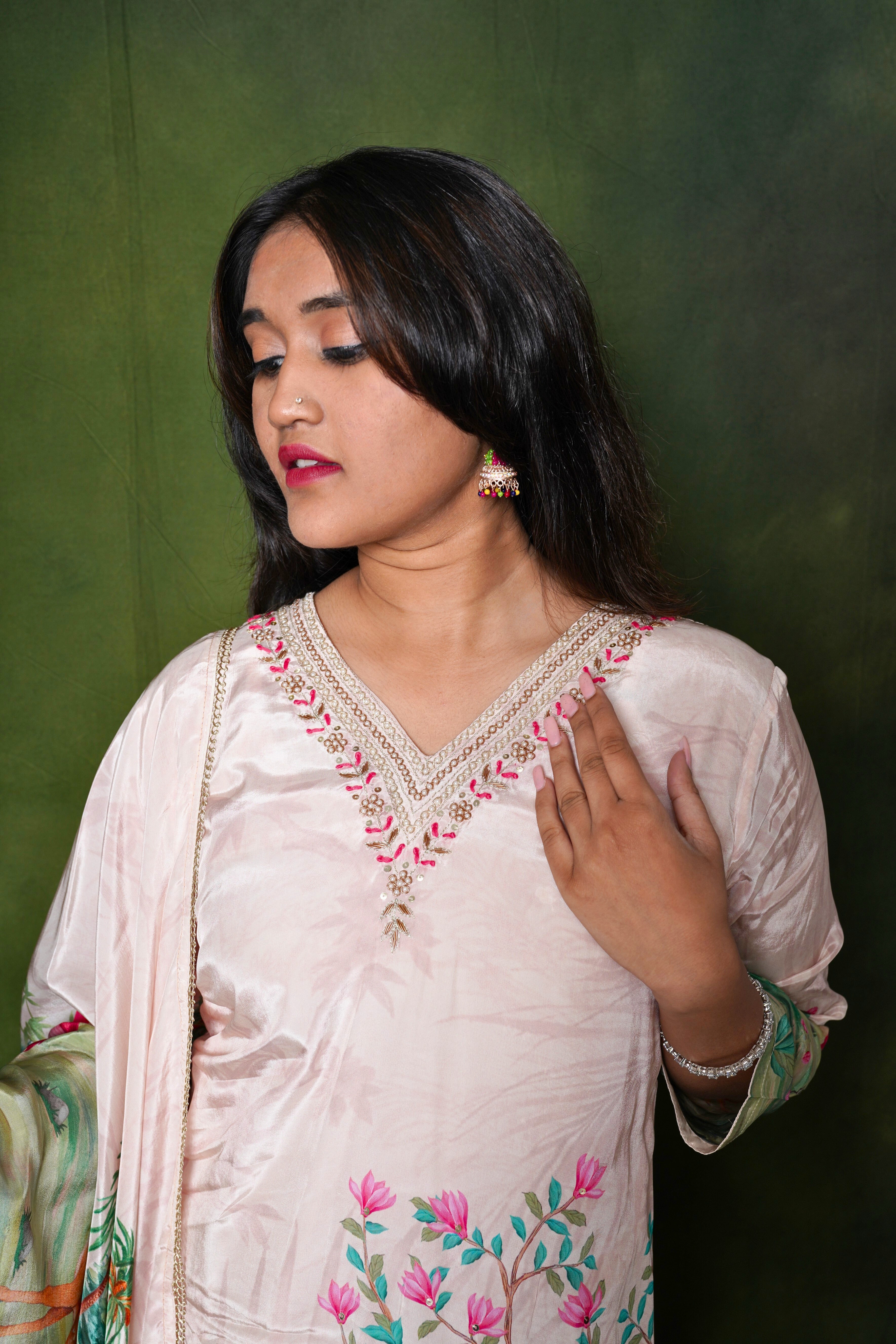 Vantara Pure Crepe Ivory Suit RAADVI
