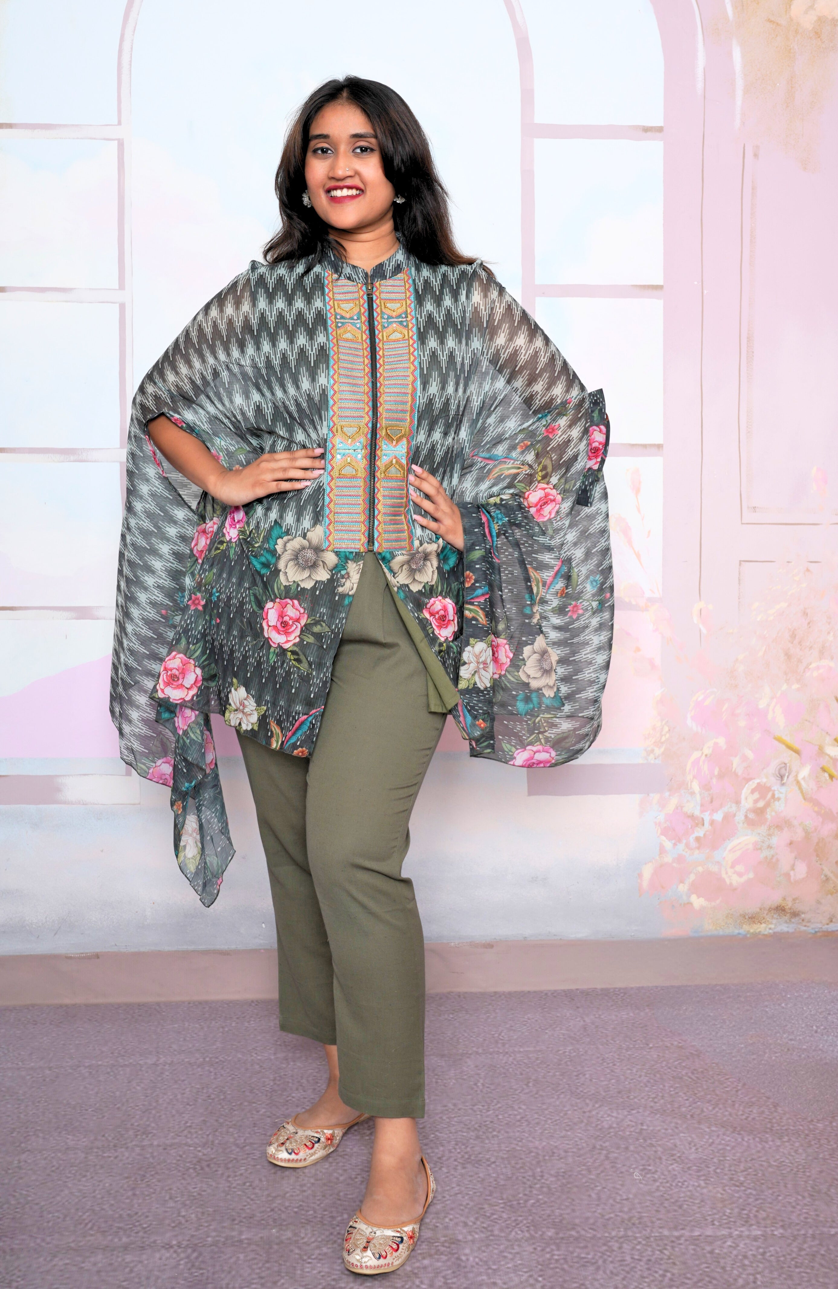 Luxury Pure Georgette Cape Co-ord Set RAADVI