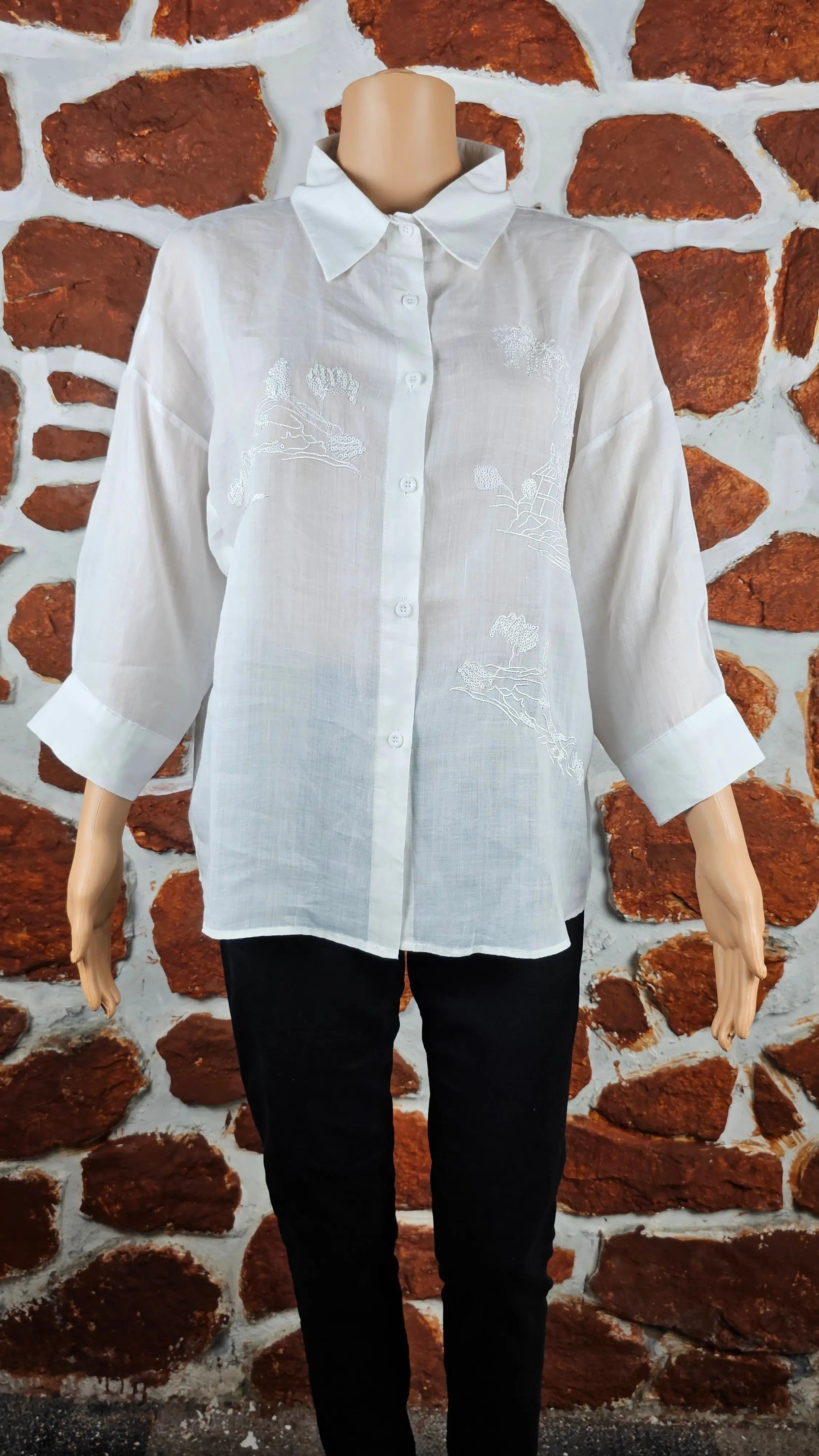 White Sequence Shirt RAADVI