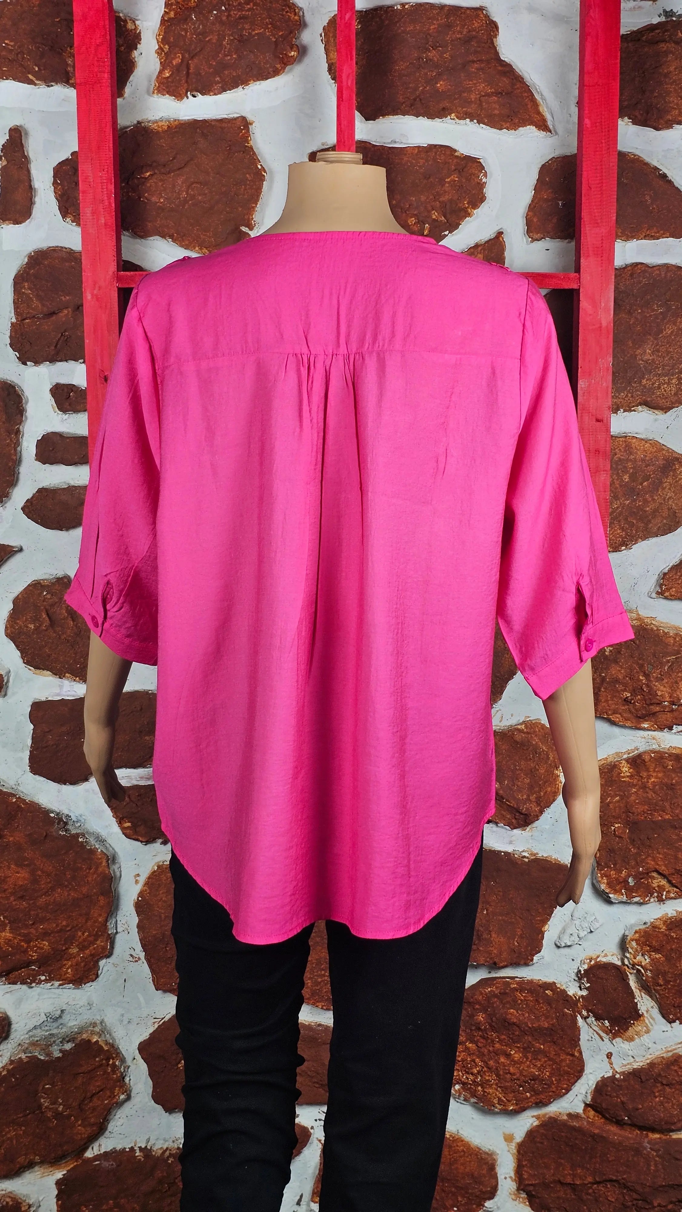 Pink Elegance V-Neck Threadwork Tunic RAADVI