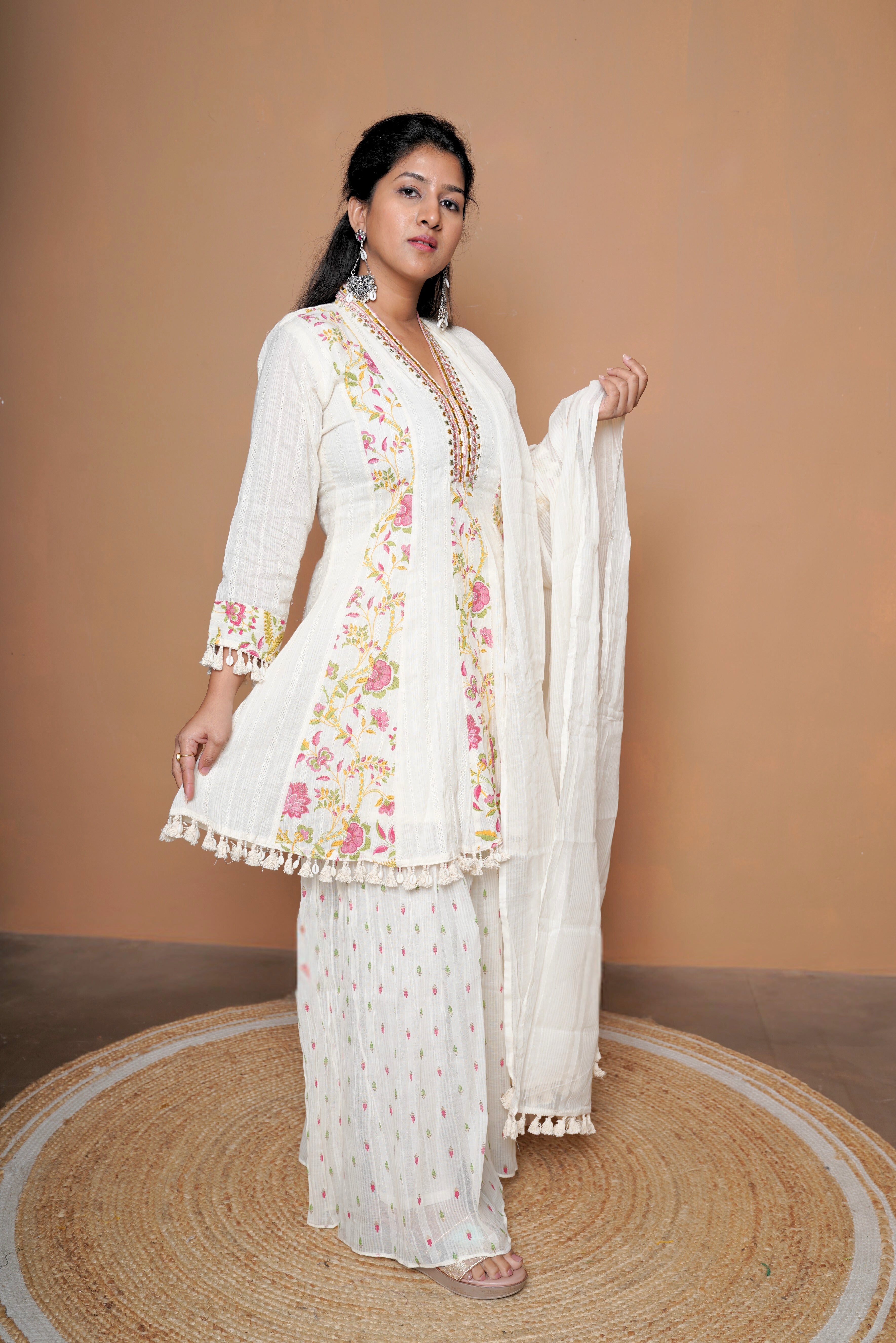 White Blossom Palazzo Set RAADVI