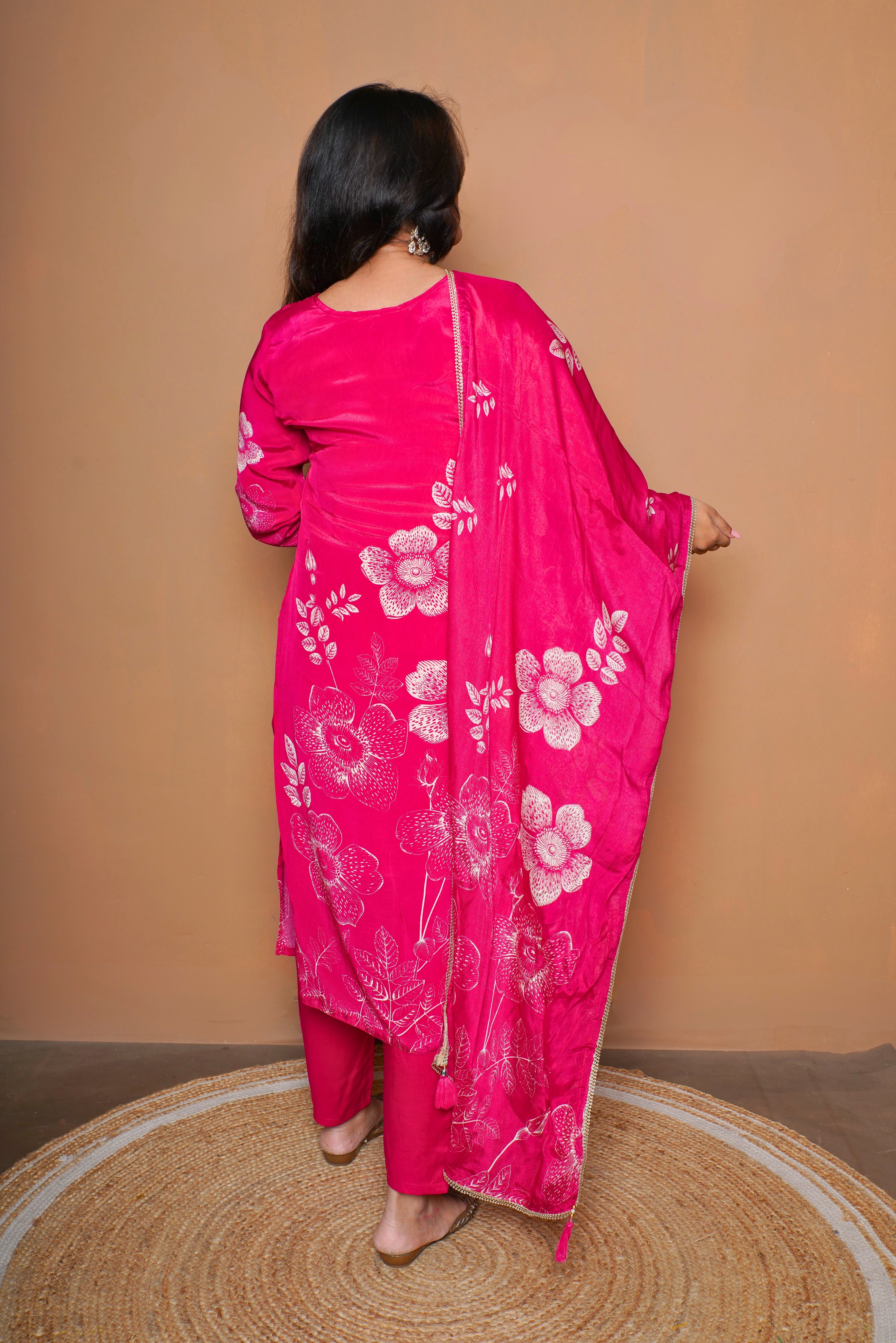 Dark Pink Embroidered Suit RAADVI