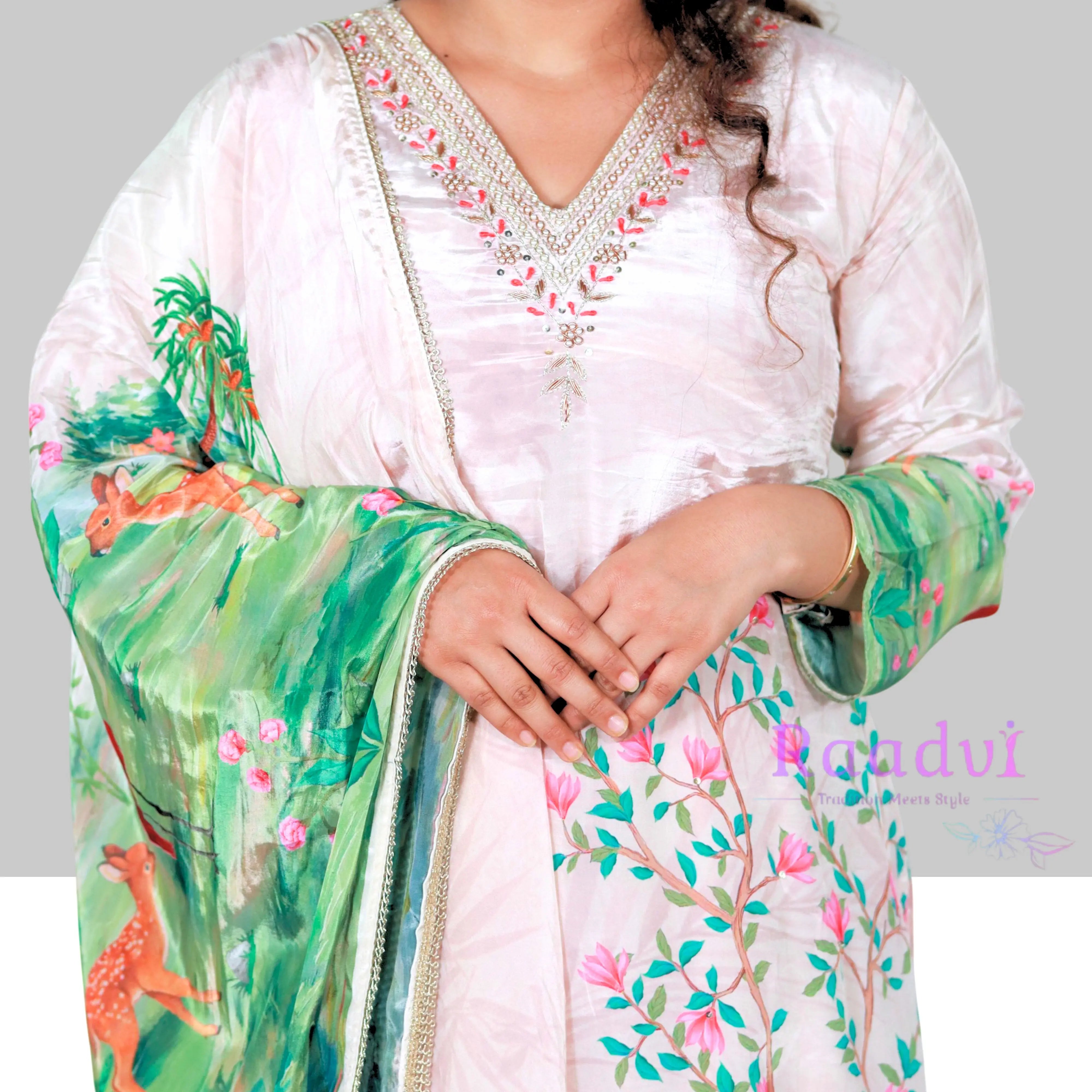 Vantara Pure Crepe Ivory Suit RAADVI