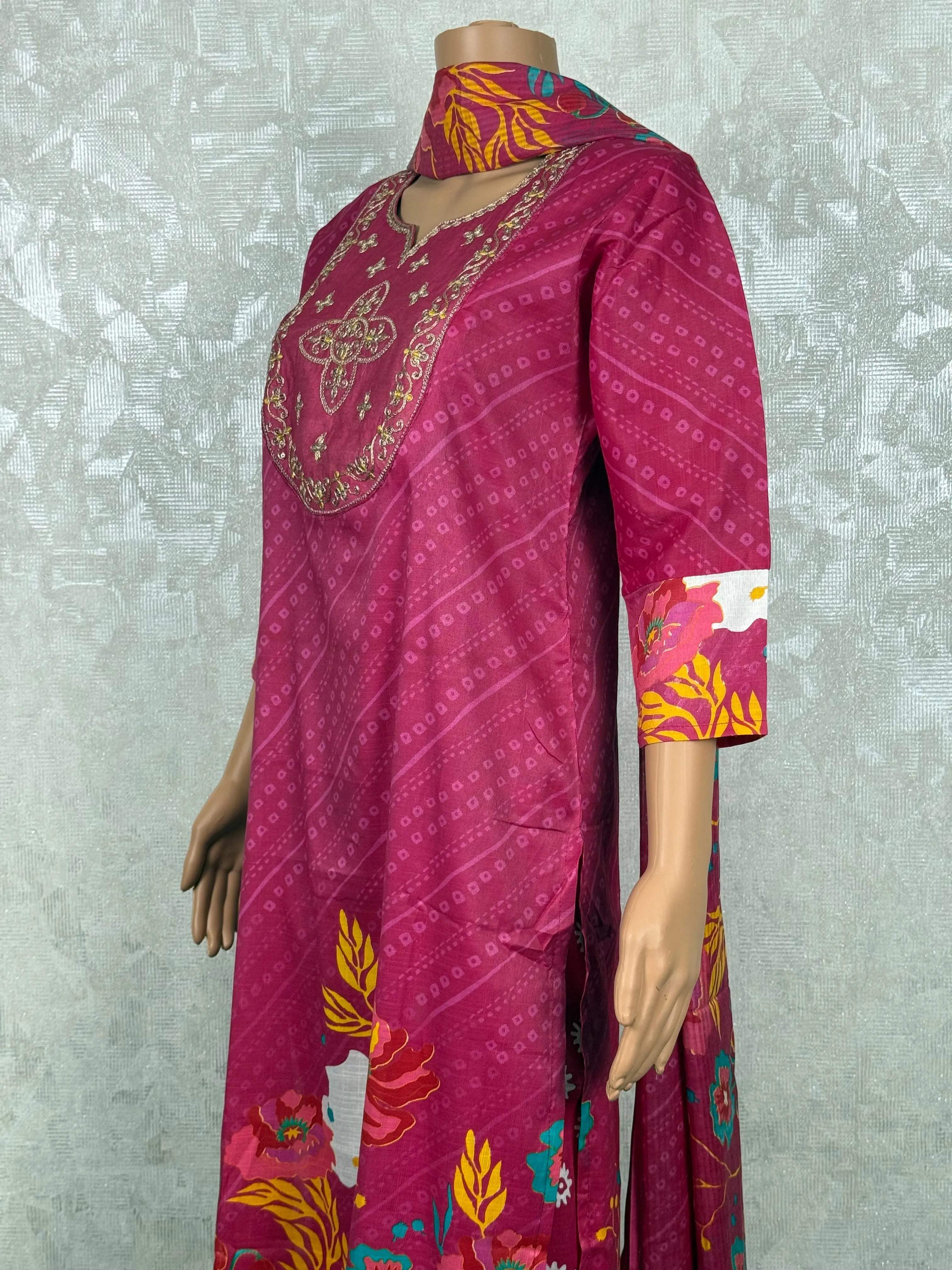 Floral Pink  Cotton Suit RAADVI